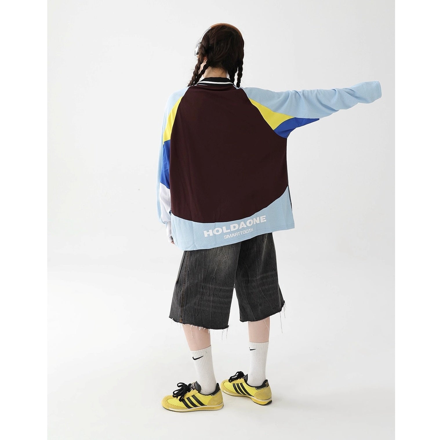 Contrast Raglan Sporty Long-sleeved T-shirt AC7129