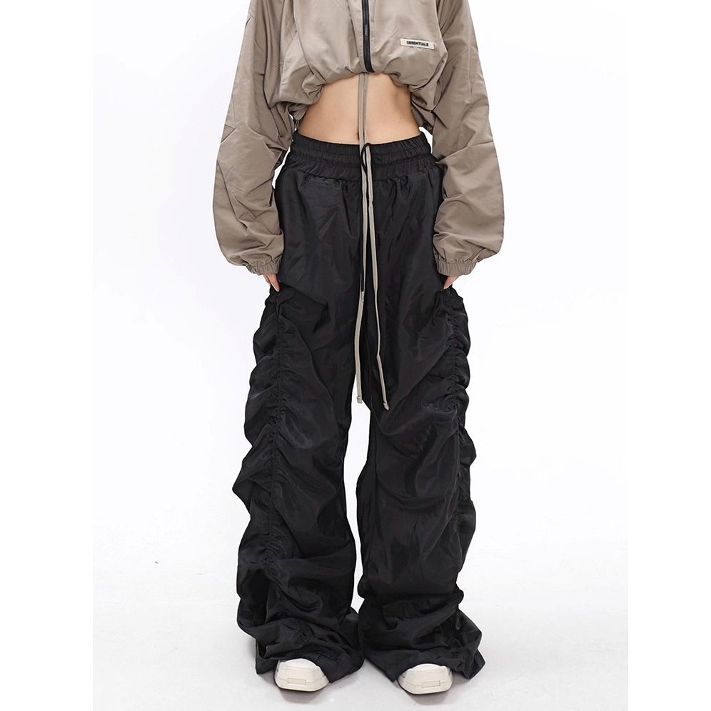 Side Gather High-waisted Loose Long Pants MW10256