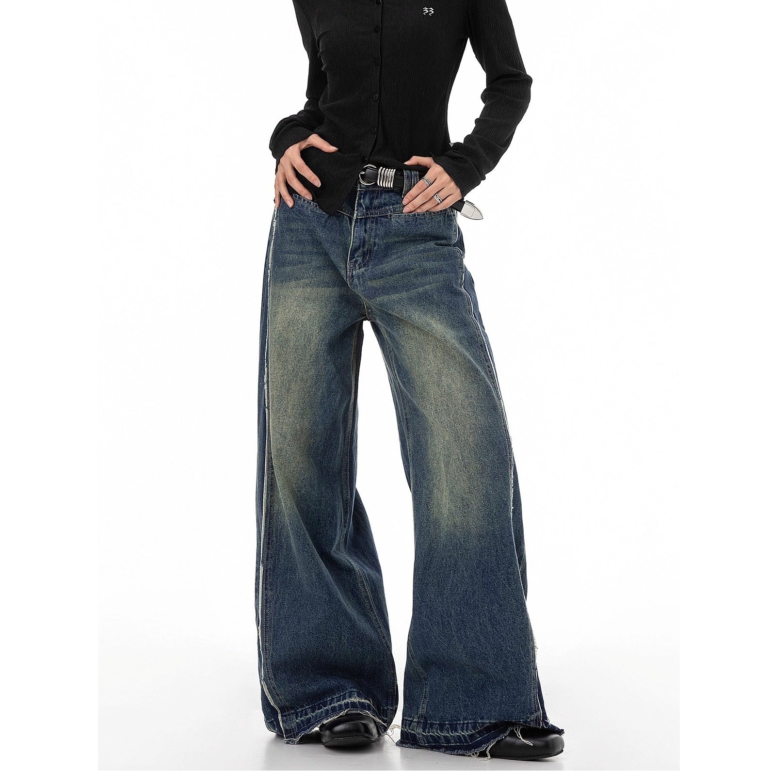 Vintage Damage Wide Buggy Jeans IC9114