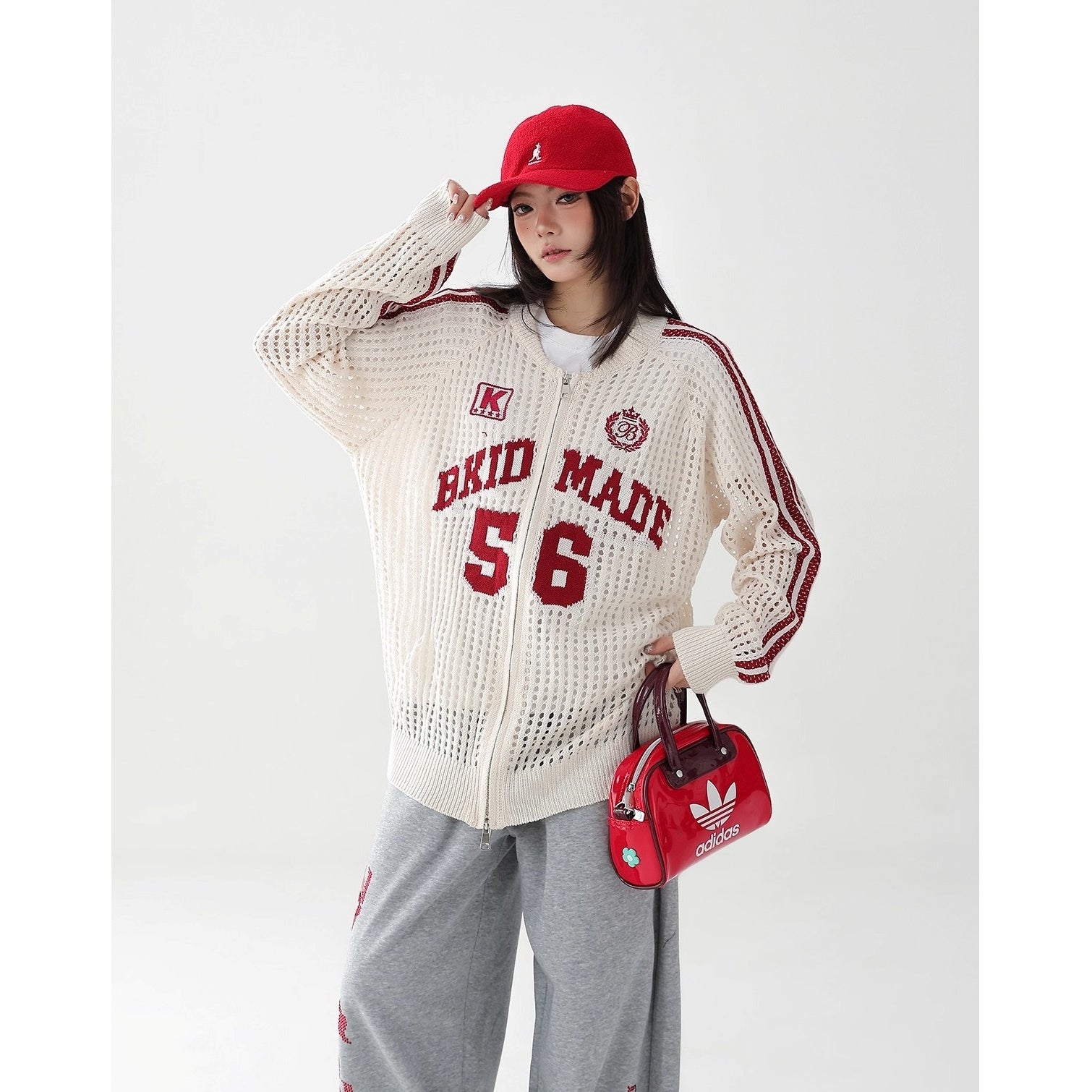 Sporty Mesh Cutout Cardigan AC7160