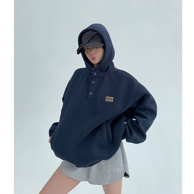 Half-Button Relaxation Hoodie OS2032