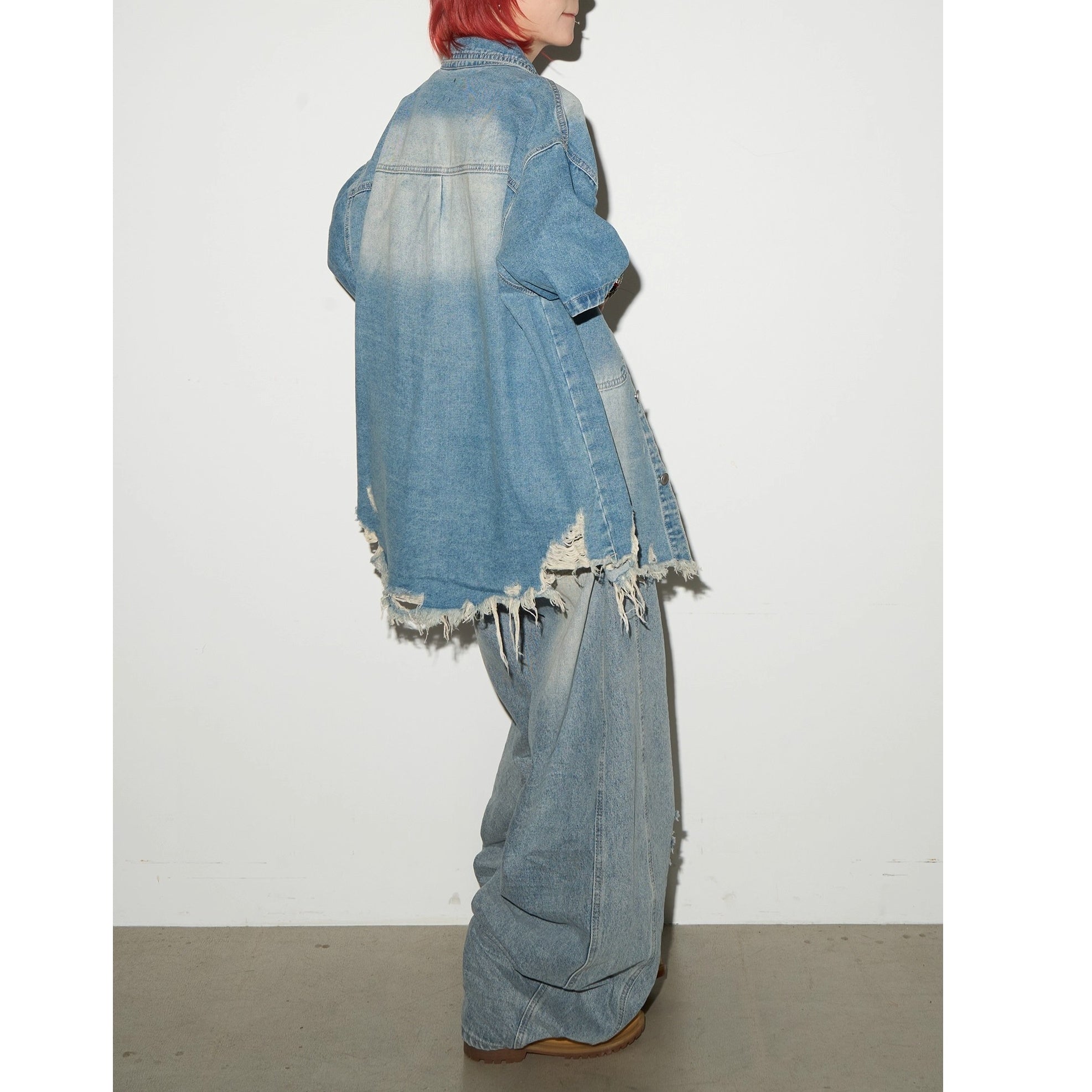 Crushed Cutle Ripped Curve Jeans MN9004