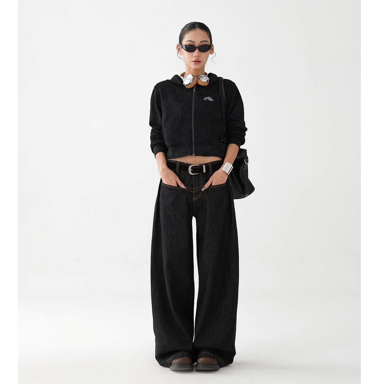 Stitch Wide-Leg Raw Cow Jeans AC7152