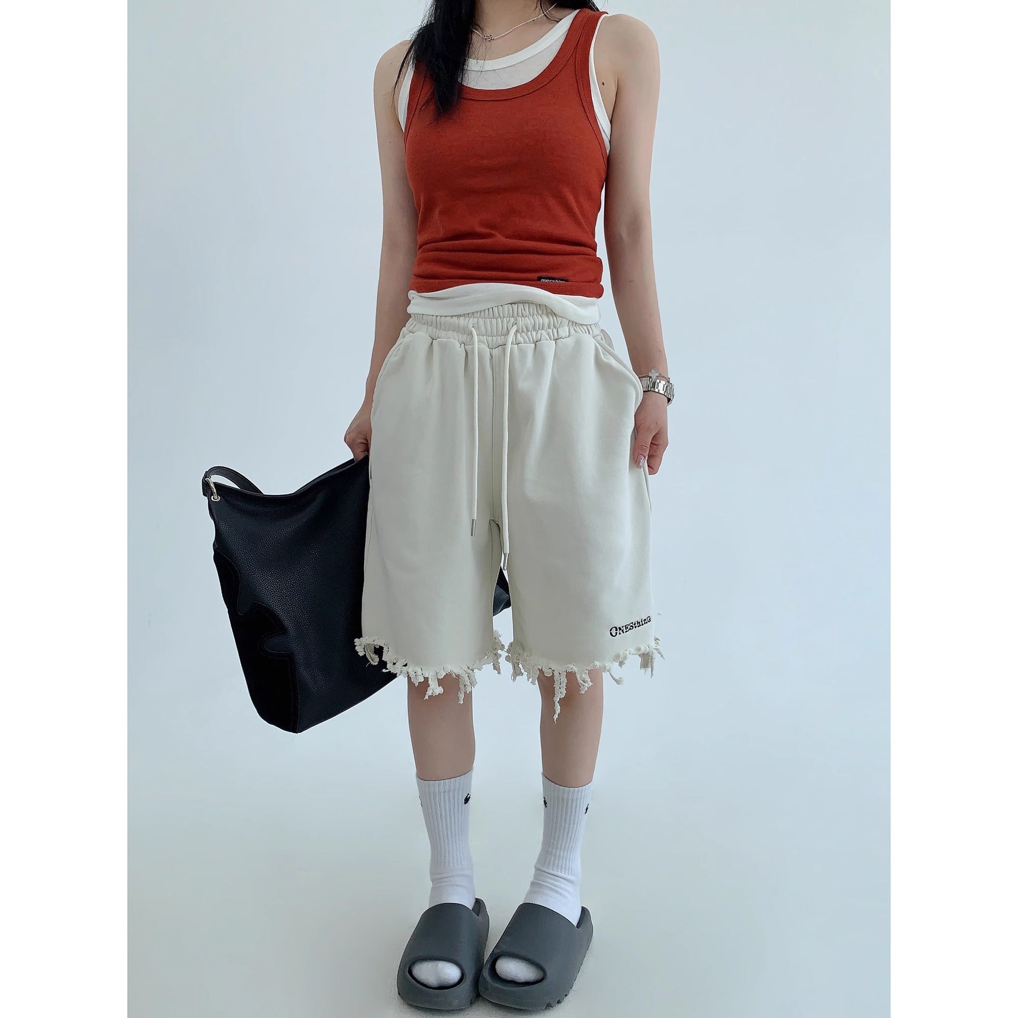 Hem Cut Tassel Sweat Shorts MW10150