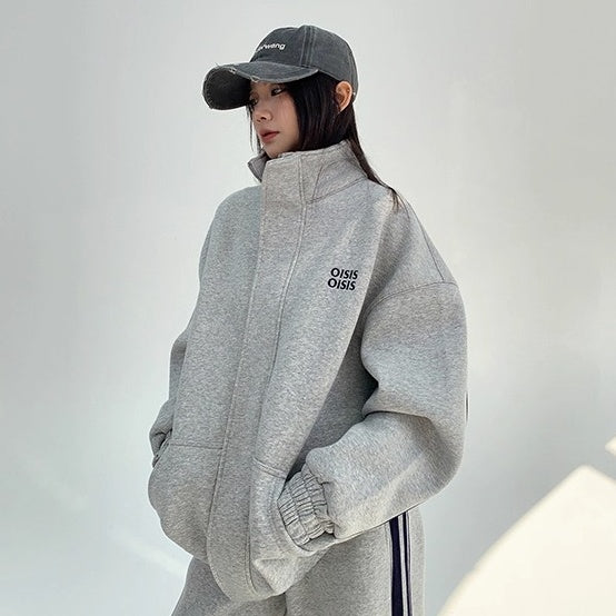 【上下別売り】 Stand Collar Sweat Jacket & Straight Pants Set-up OS2058
