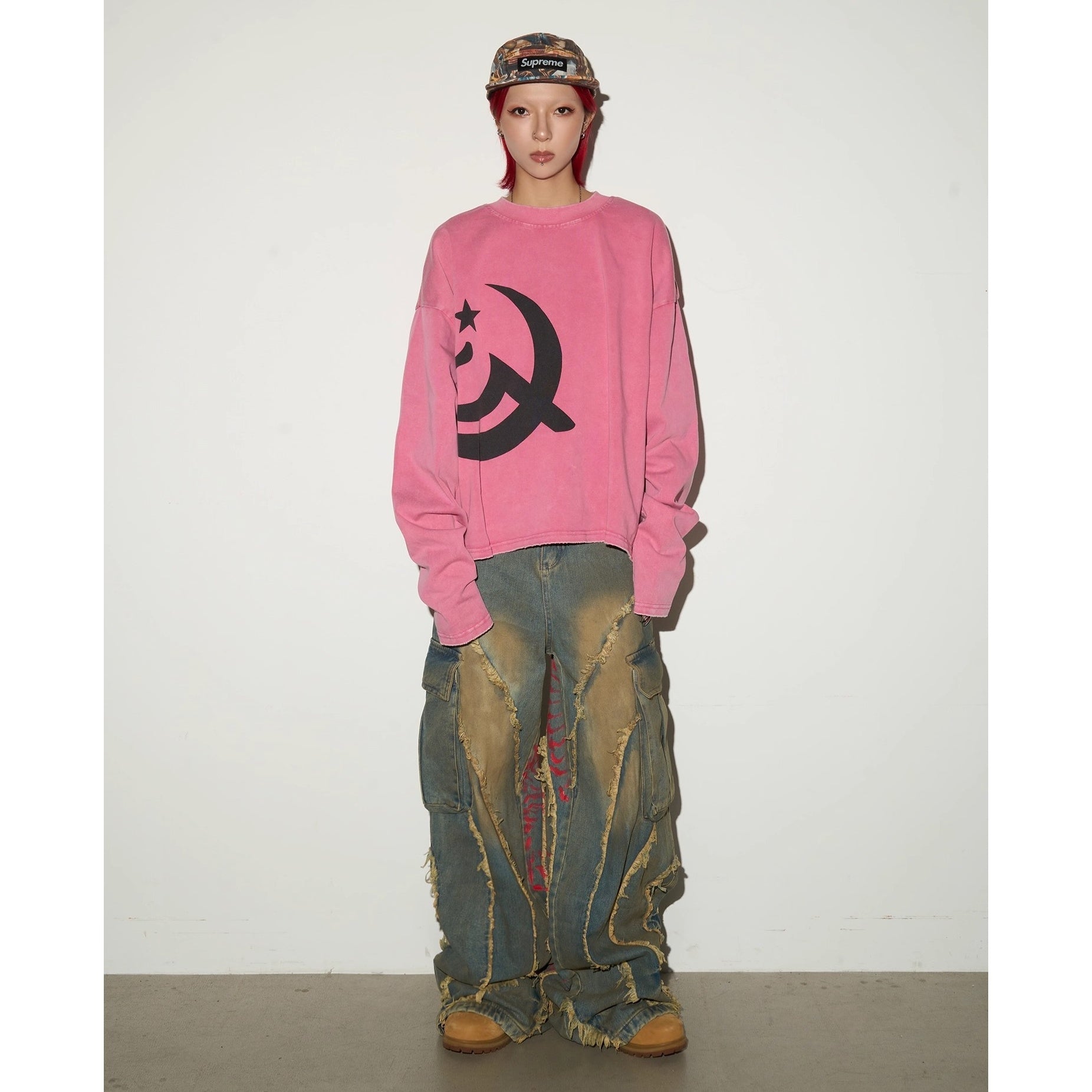 LOGO Print Wide Long Sleeve T-shirt MN9046