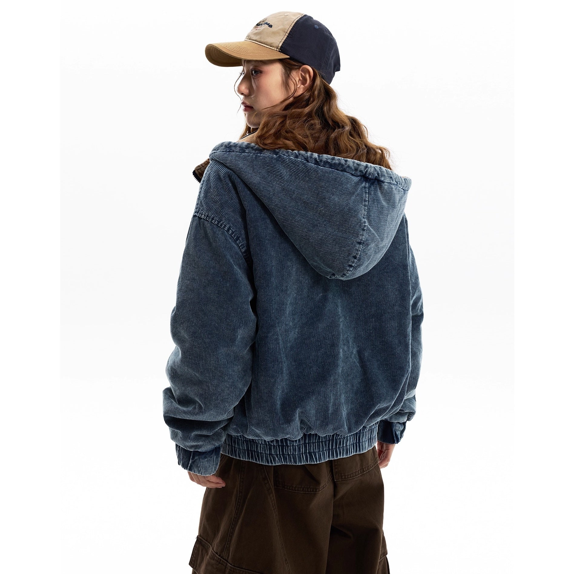 Corduroy Padded Hooded Jacket MW10306