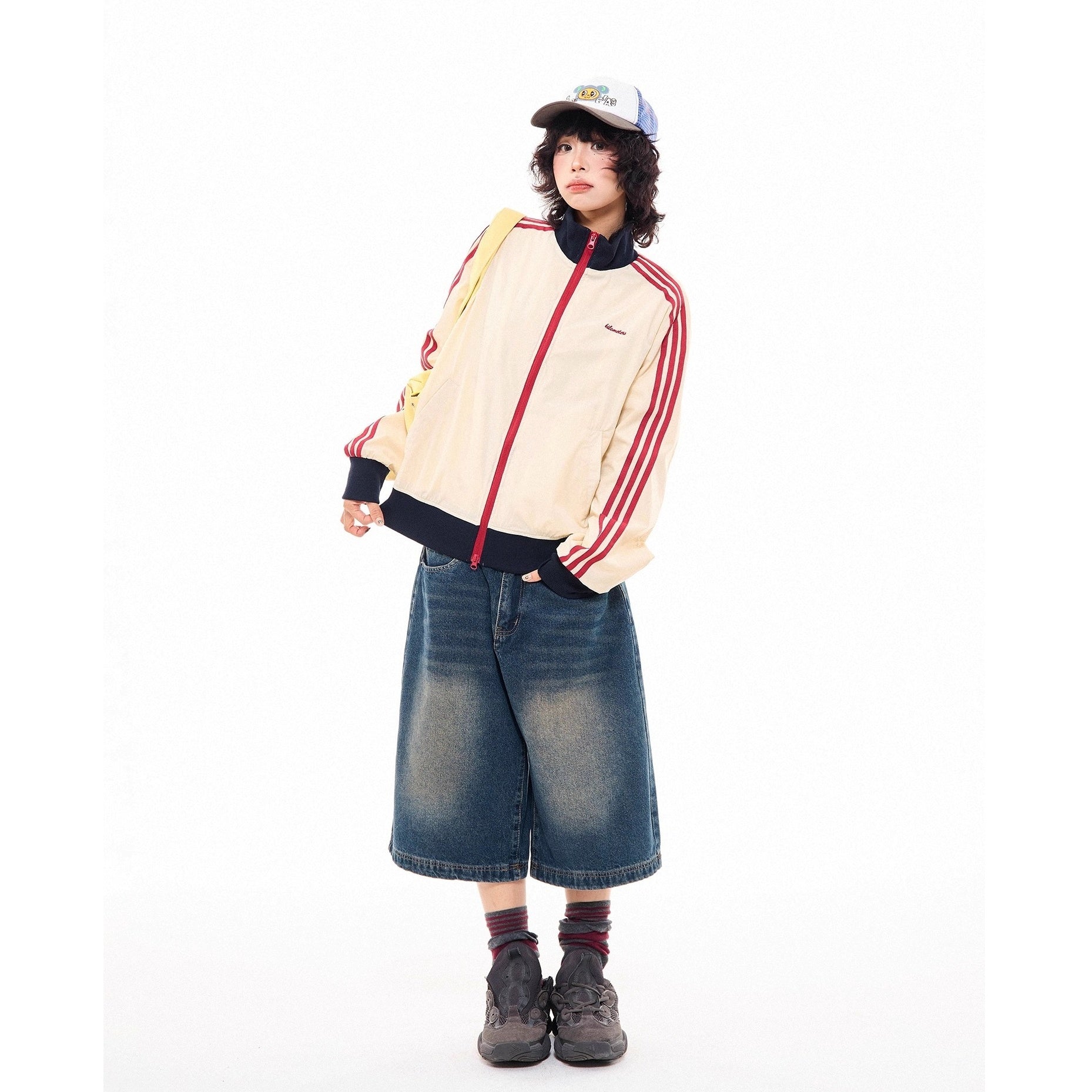 Three-bar Contrast Track Jacket MW10278