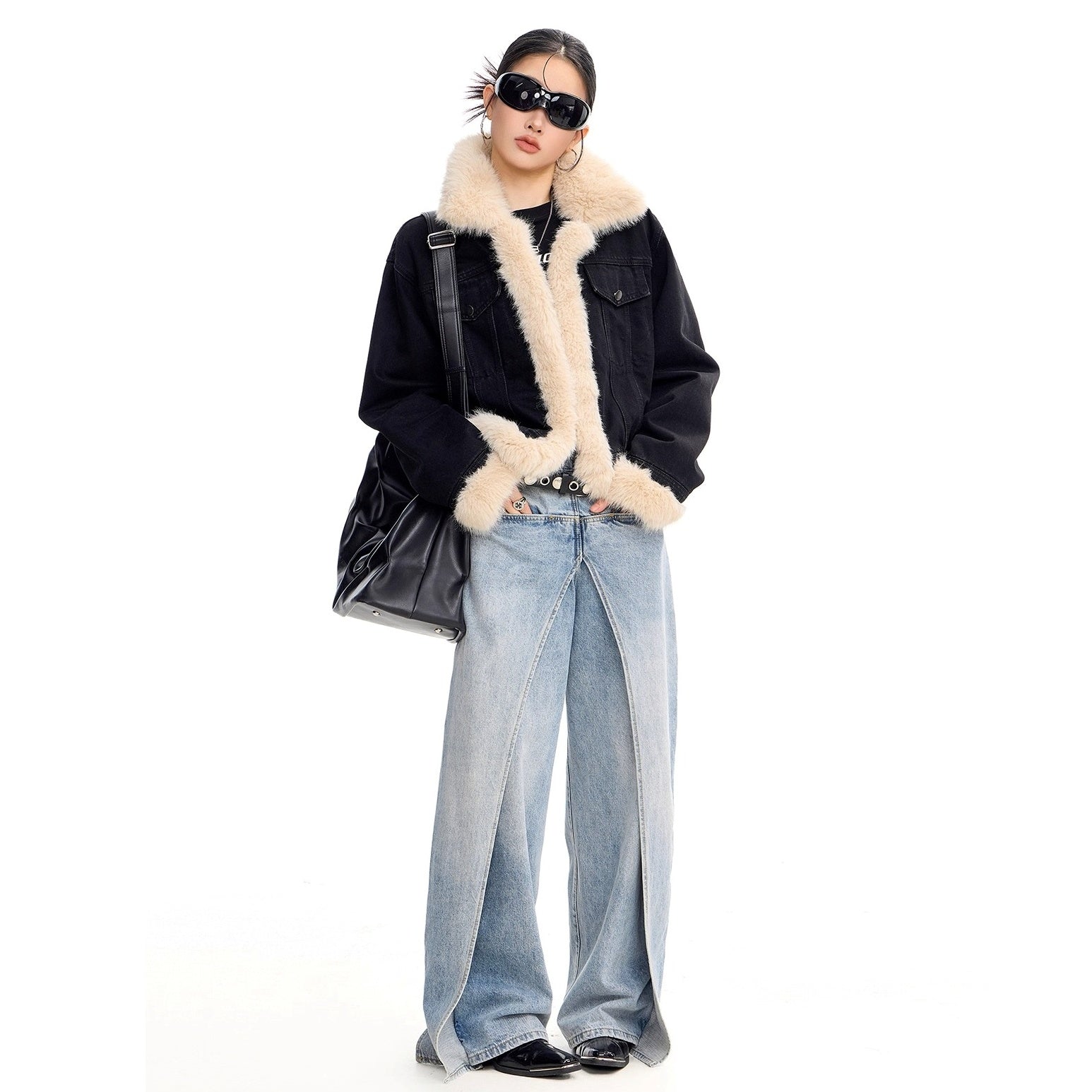 Fur Collar Denim Jacket IC9121
