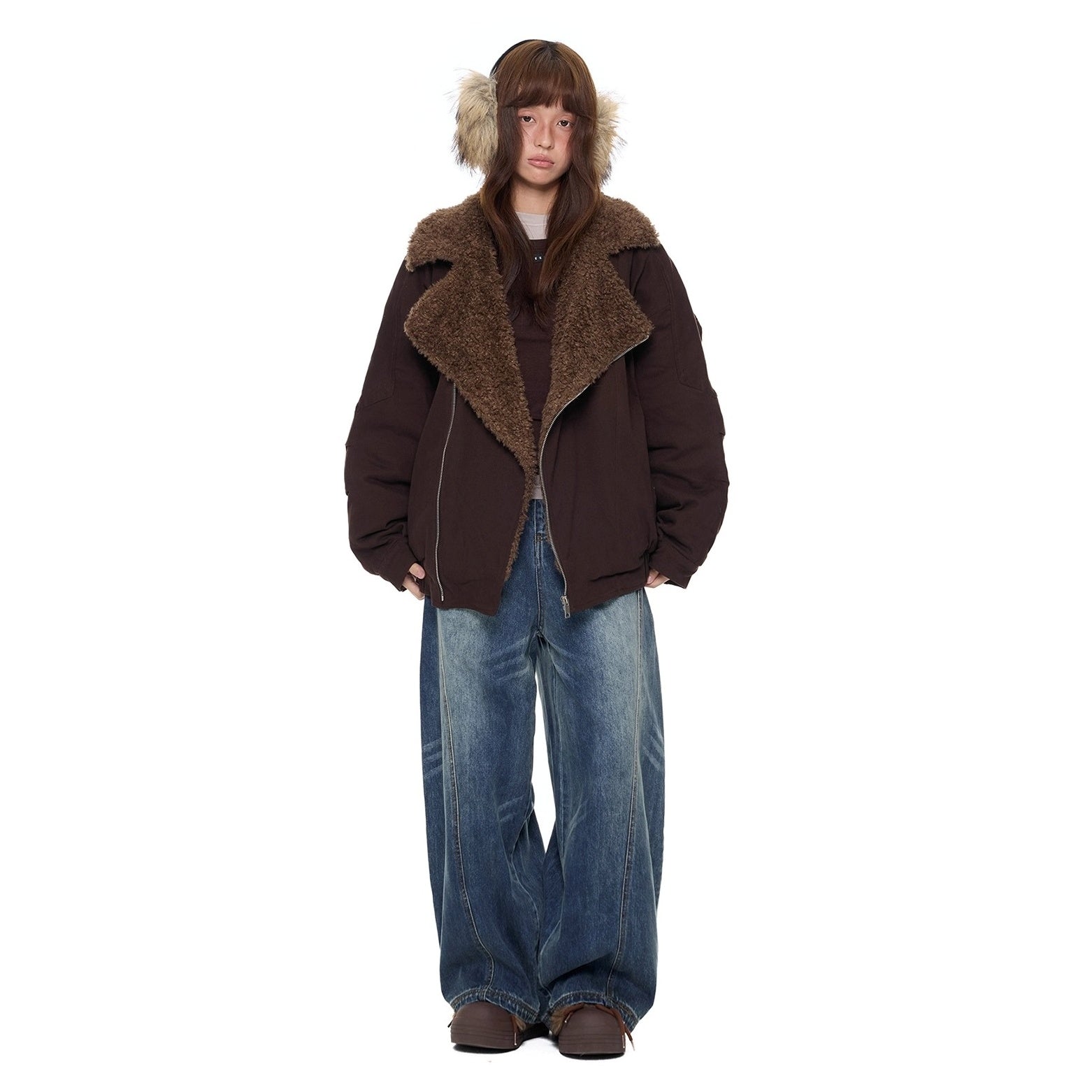 Cable-Stayed Design Polar Fleece Jacket EZ297