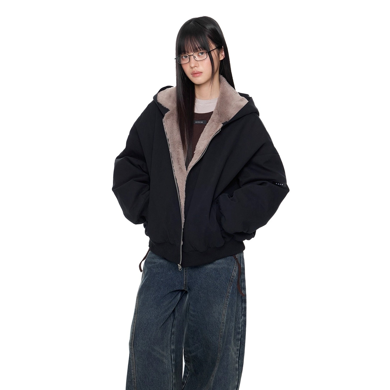 Imitation Fur Casual Hooded Jacket EZ244