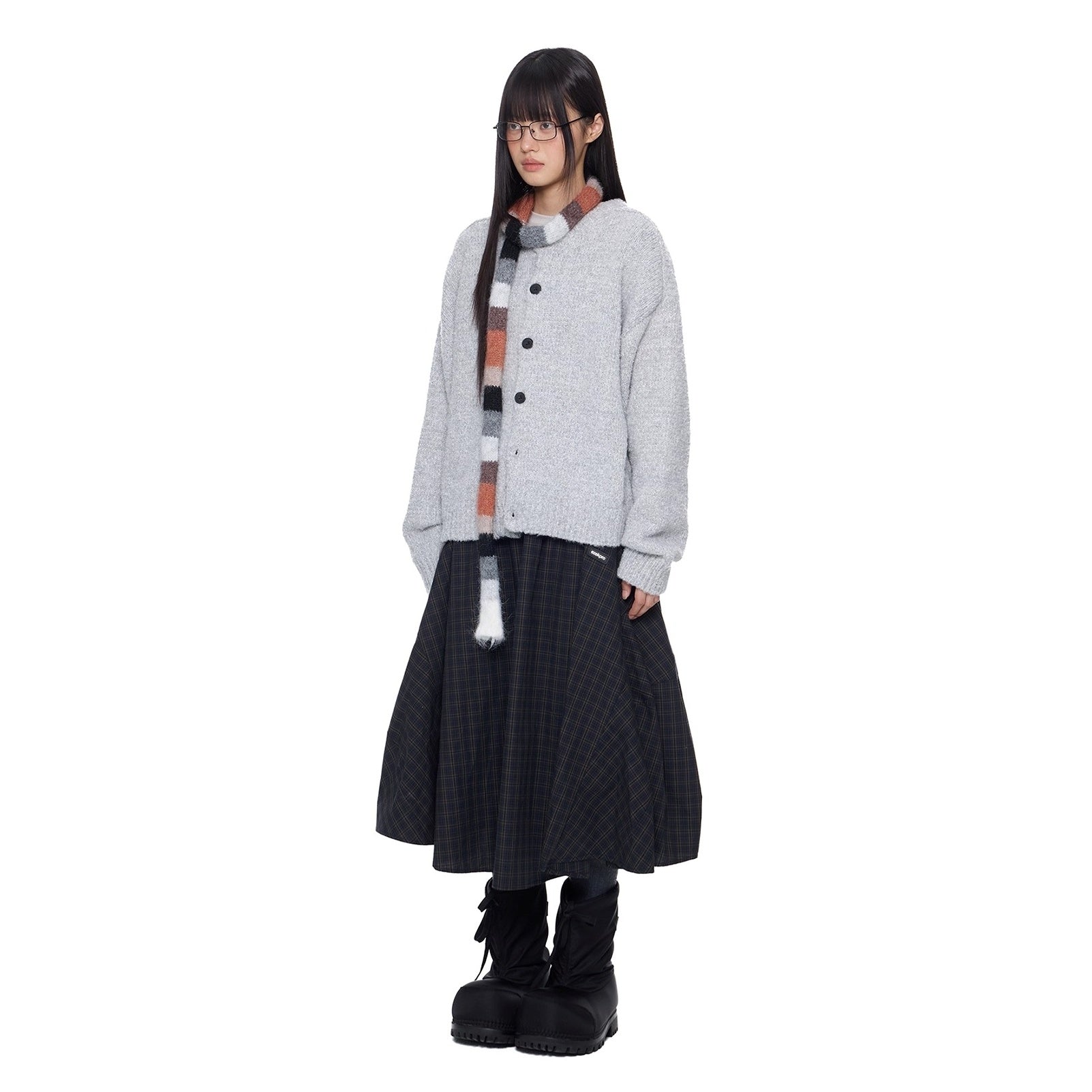 Lazy Style Crew Neck Knit Cardigan EZ267