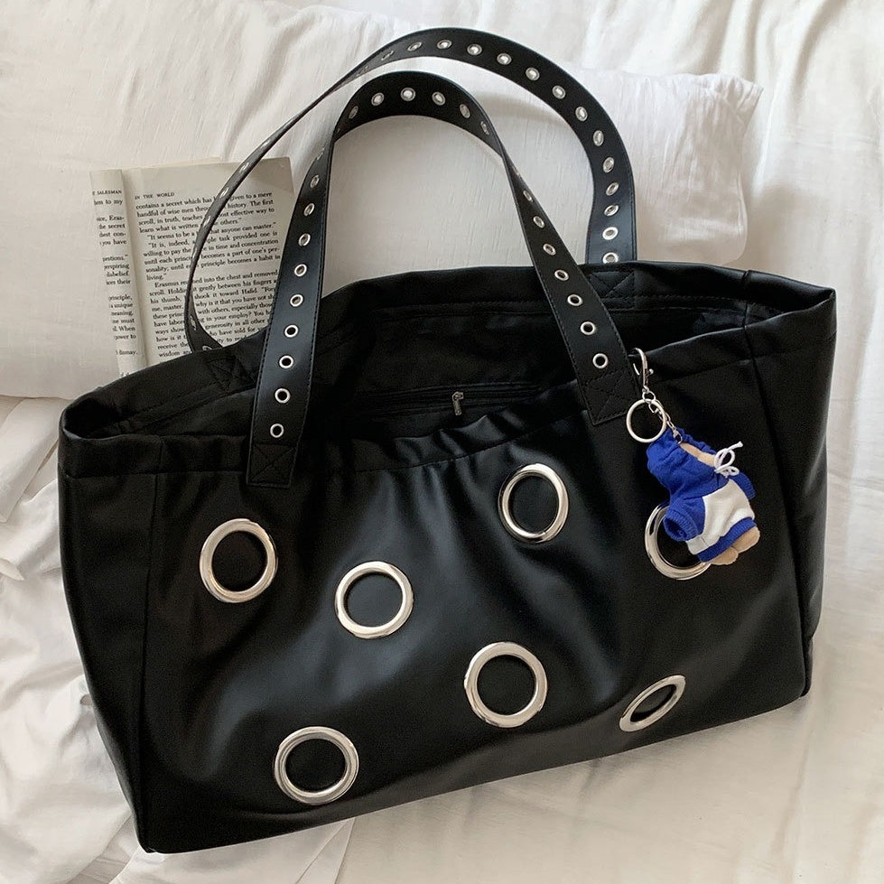 PU Leather Eyelet Large Tote Bag BA044