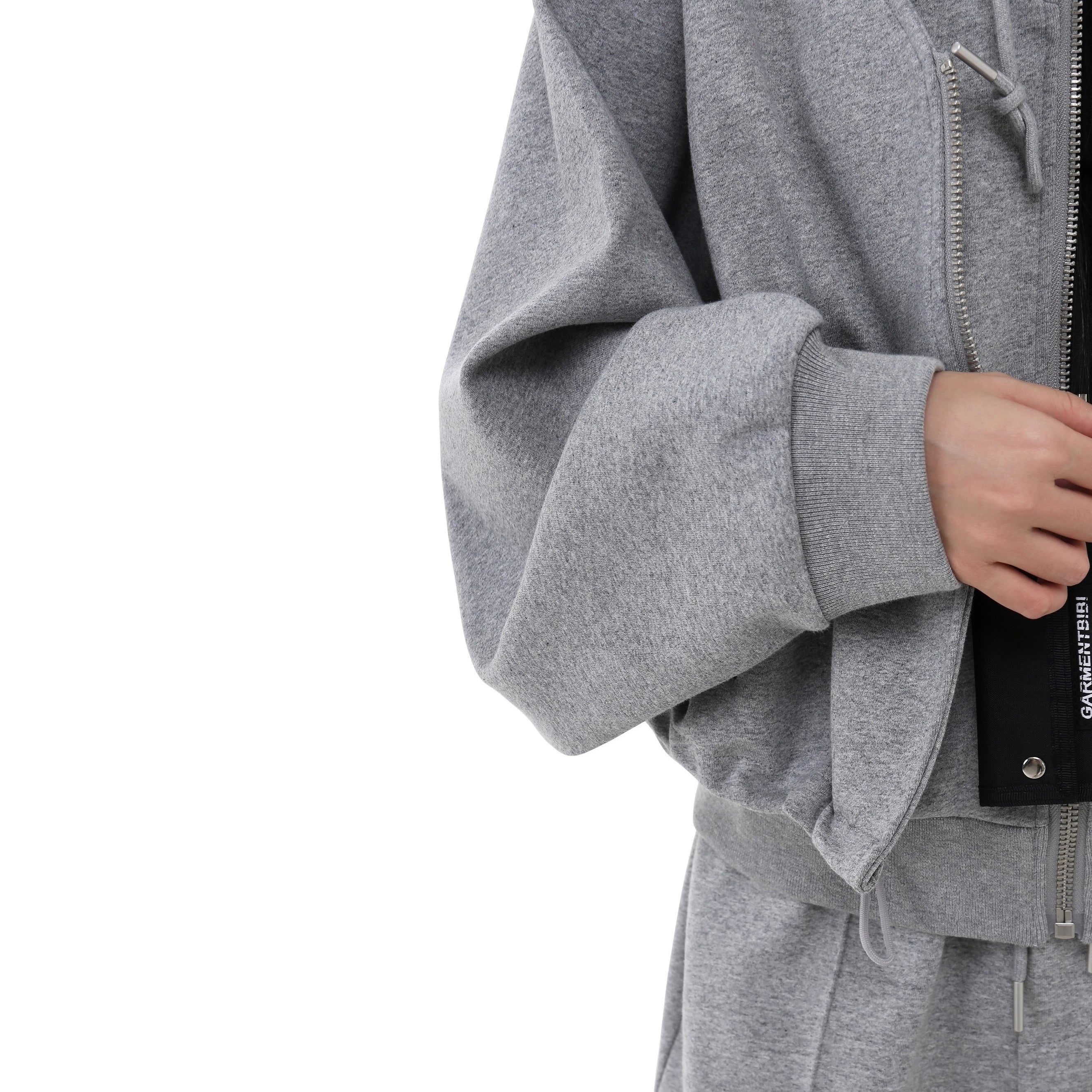 Full Zip Layered Design Hooded Parka GB7036