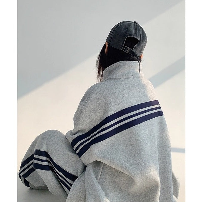【上下別売り】 Stand Collar Sweat Jacket & Straight Pants Set-up OS2058