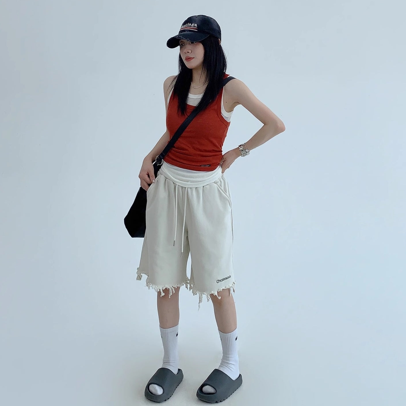 Hem Cut Tassel Sweat Shorts MW10150