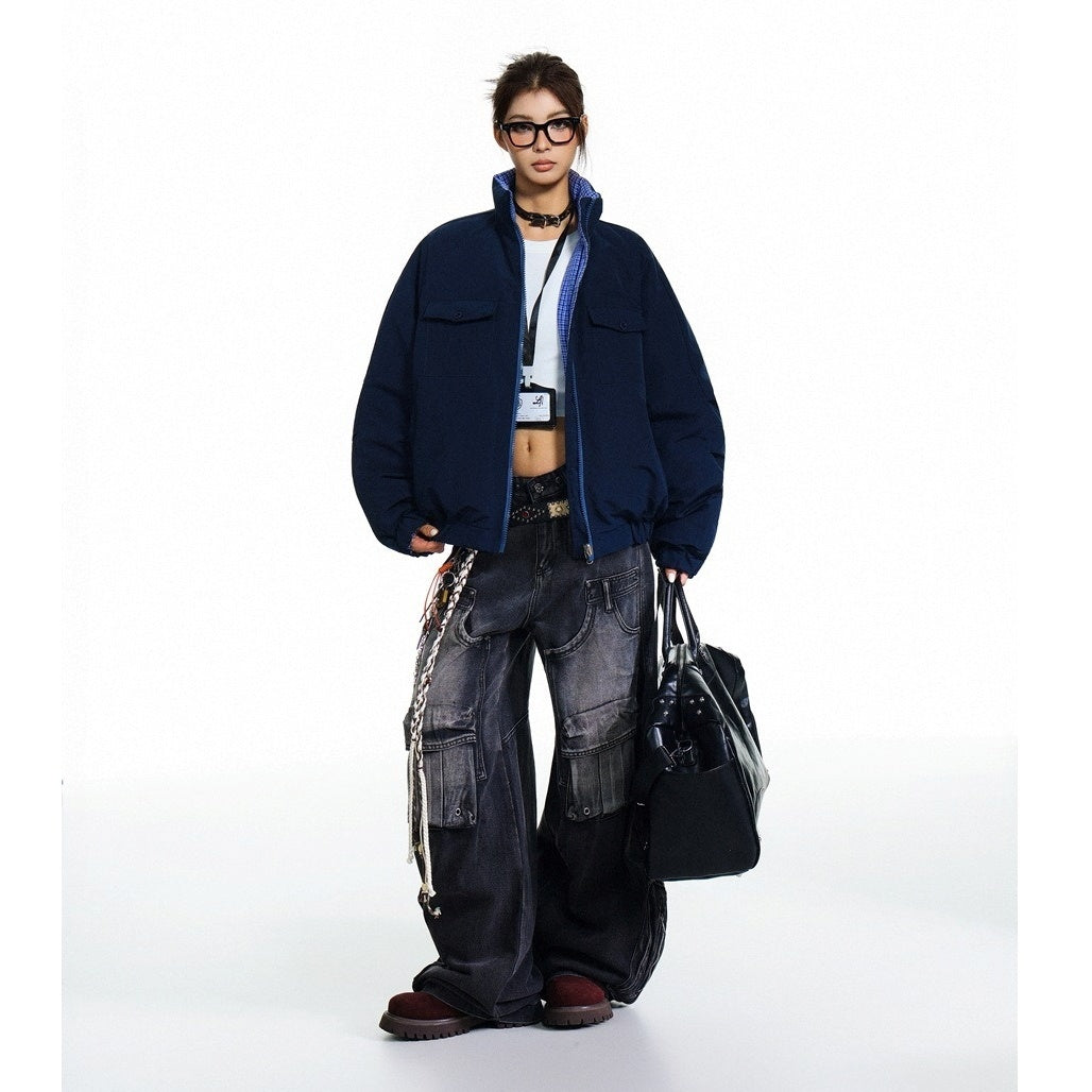 Reversible Plaid Padded Jacket MY30