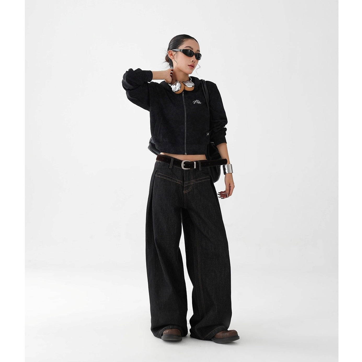 Stitch Wide-Leg Raw Cow Jeans AC7152