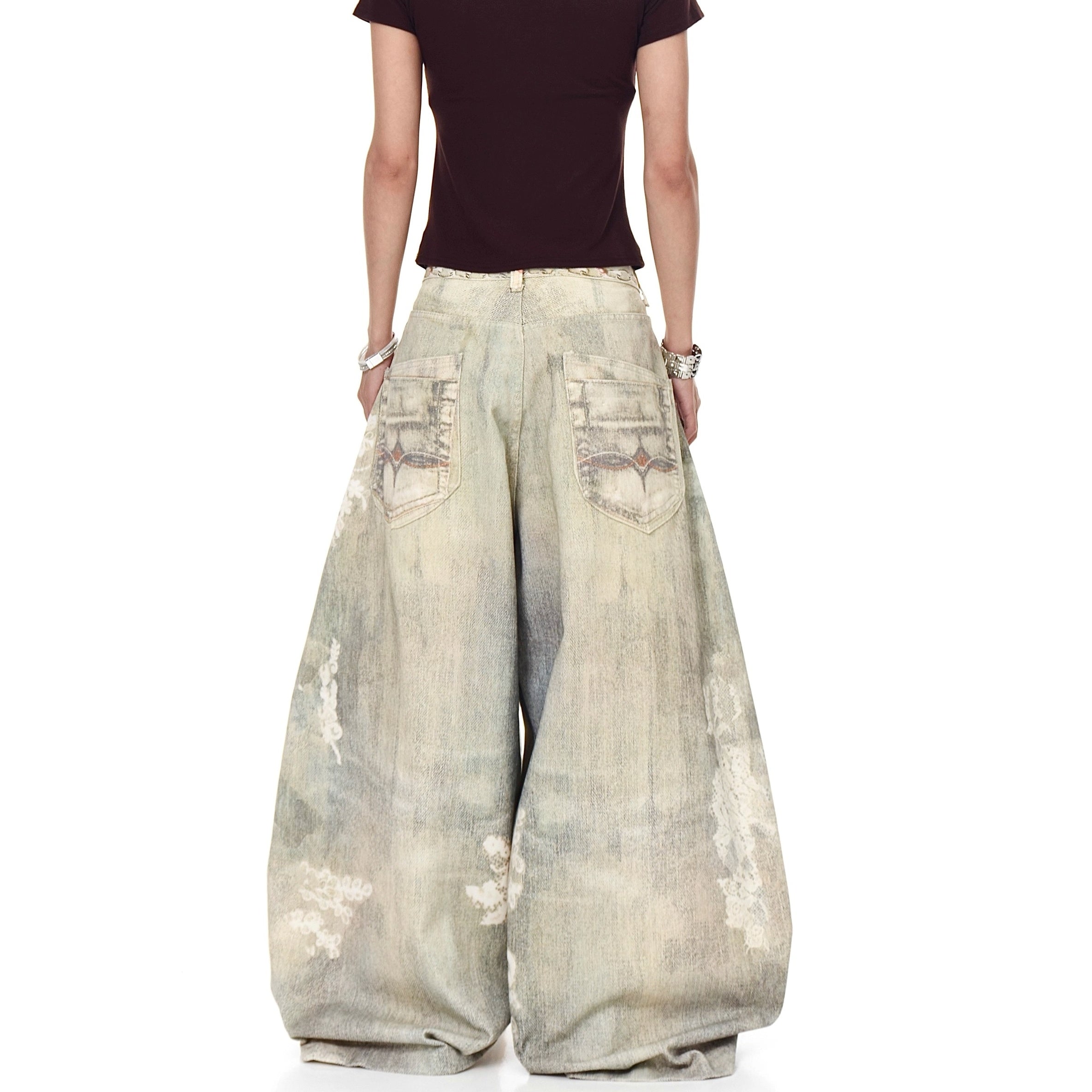 3D Printed Jewelry Distressed Curve Jeans MW10272
