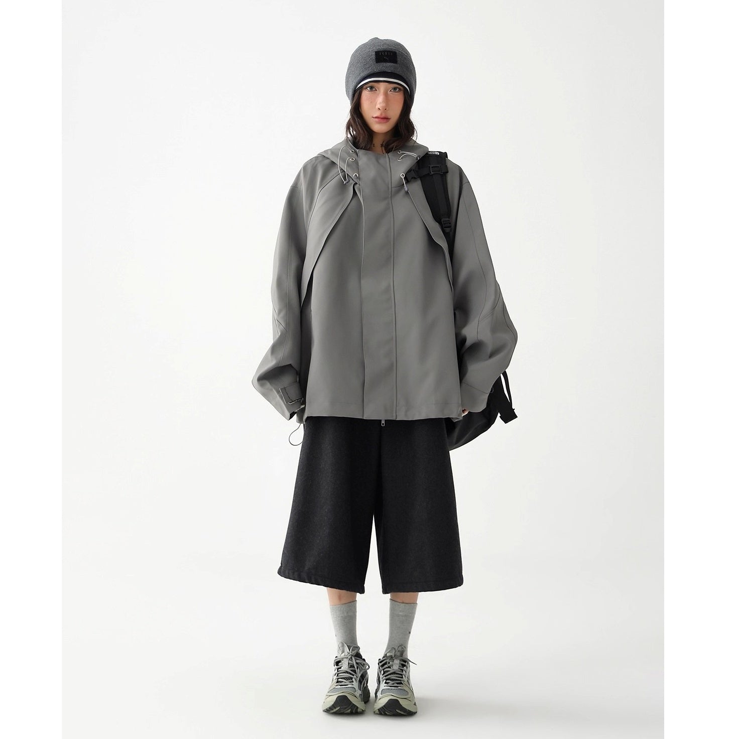 Oversize Short Hooded Jacket AC7164
