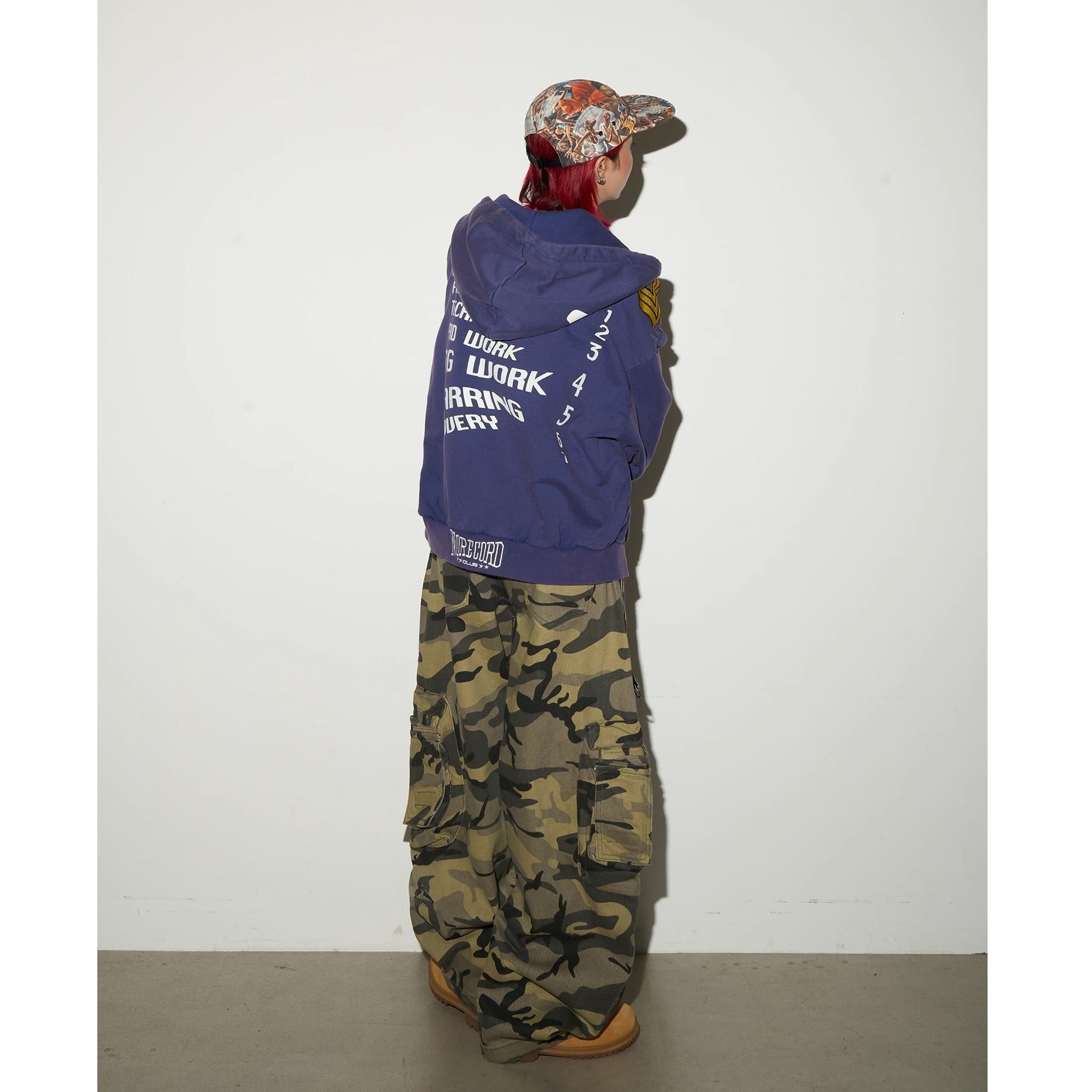 Letter Markings Washed Hooded  Parka MN9043