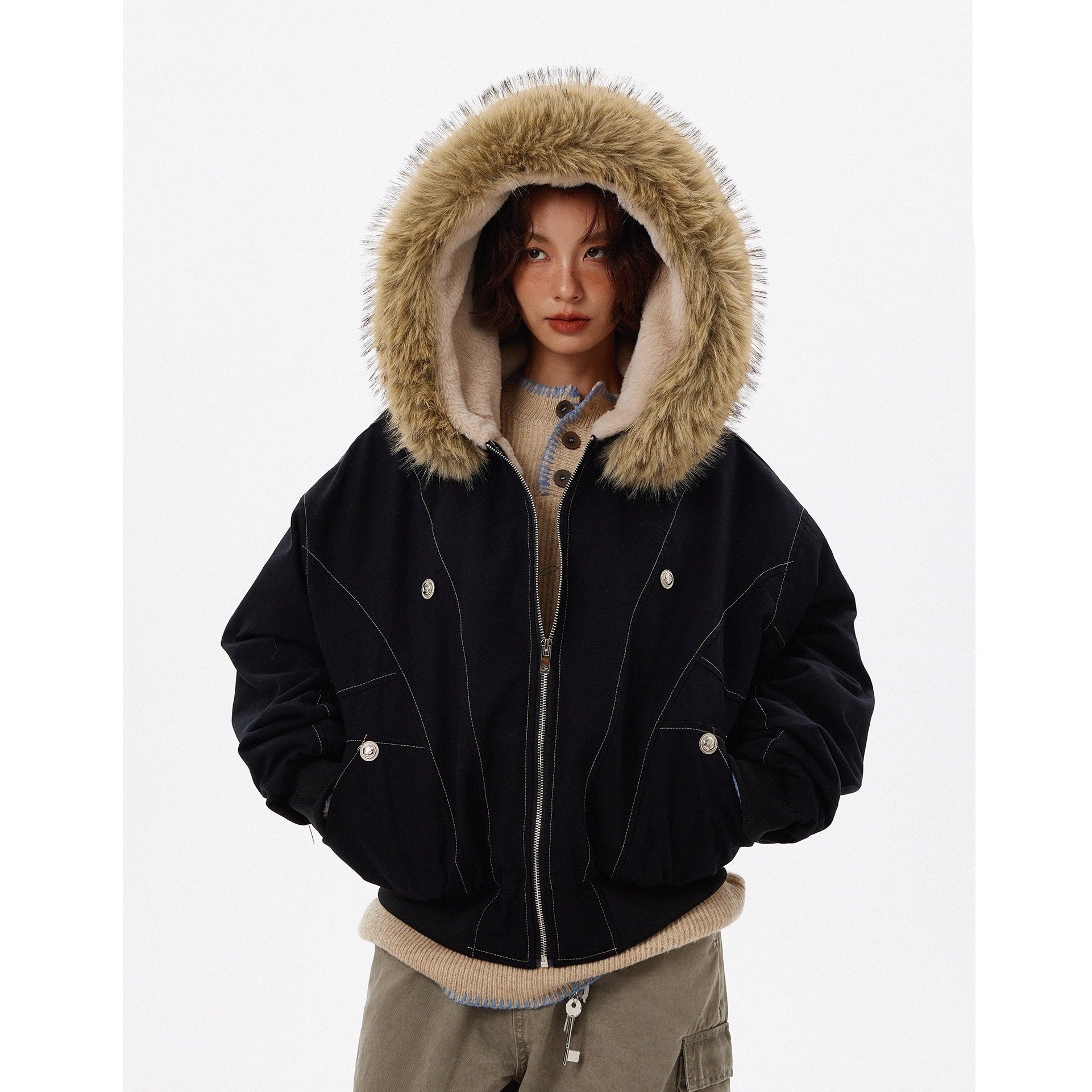 TZKILLER フードファーブルゾン ジャケット TZKILLER フードファー