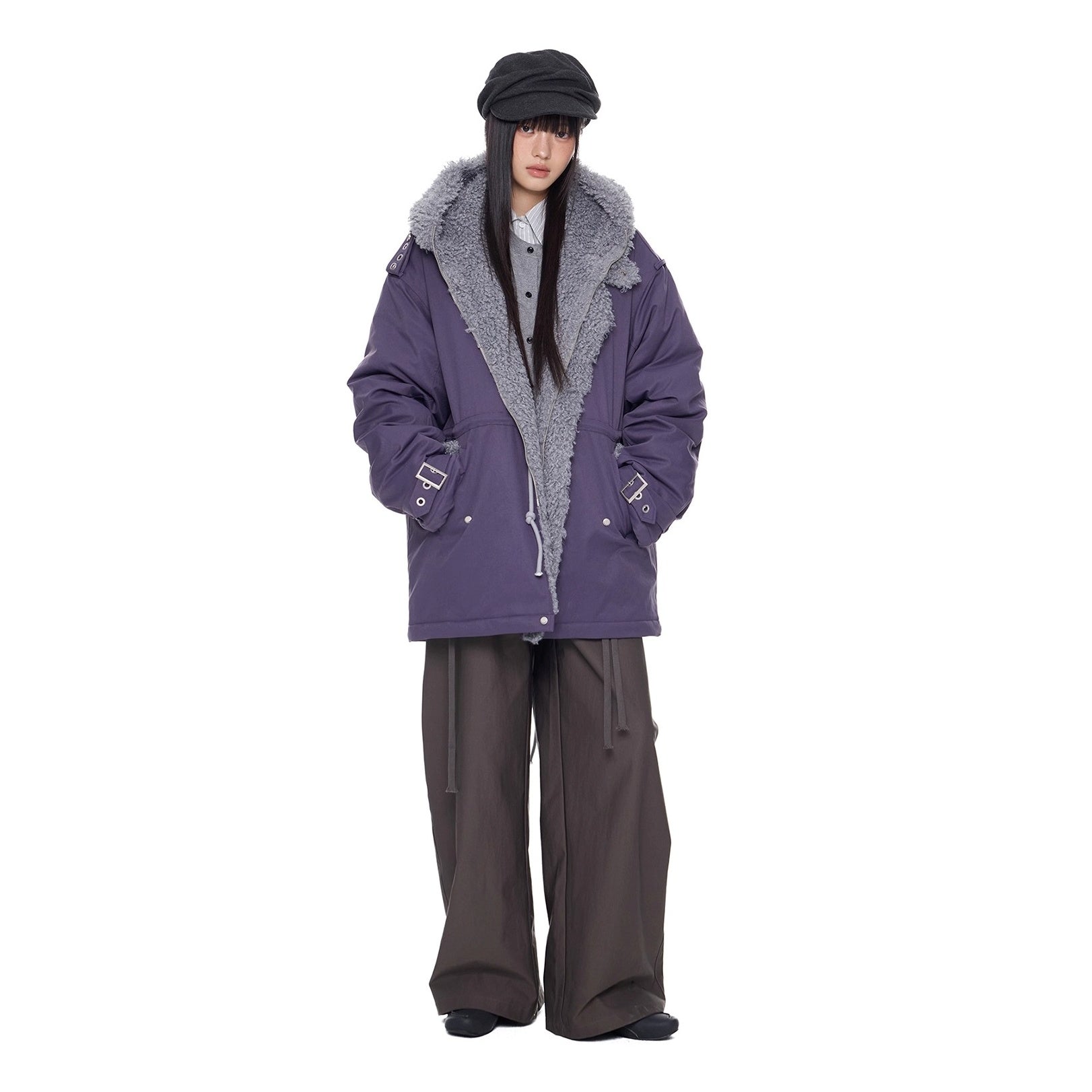 Furry Hooded Work Jacket EZ275