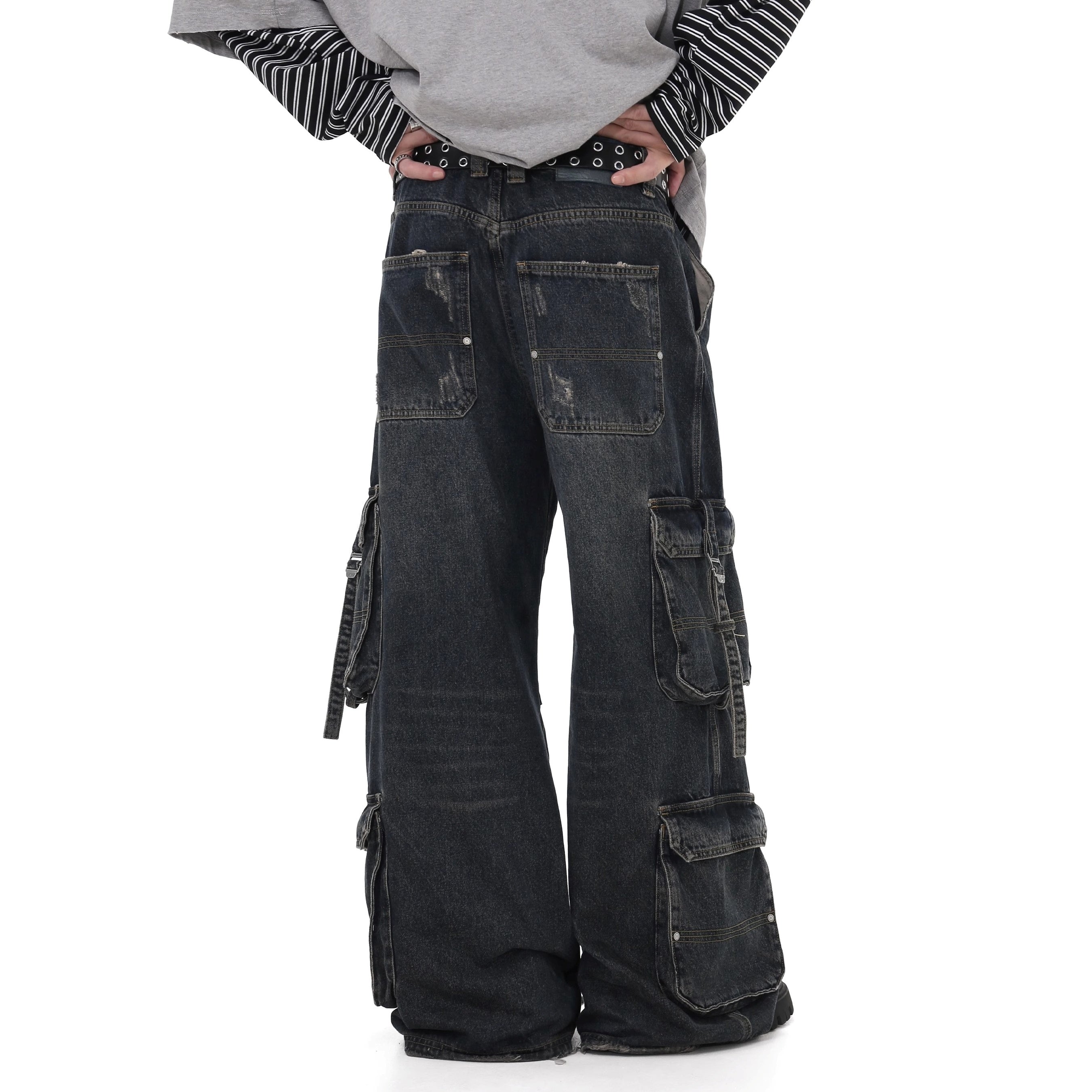 Washed Loose Work Cargo Jeans GB7025
