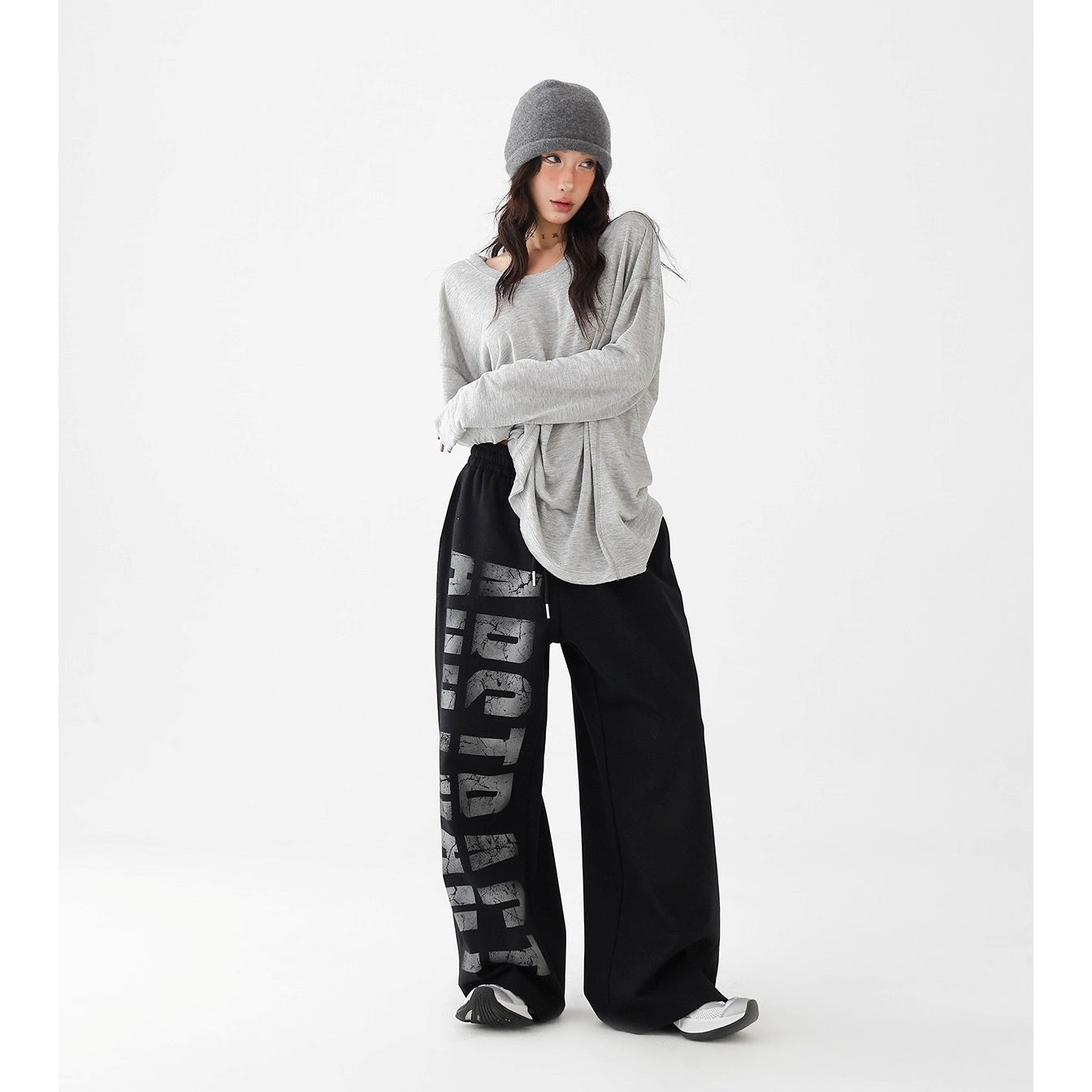 Graphic Print Loose Straight Sweatpants AC7139