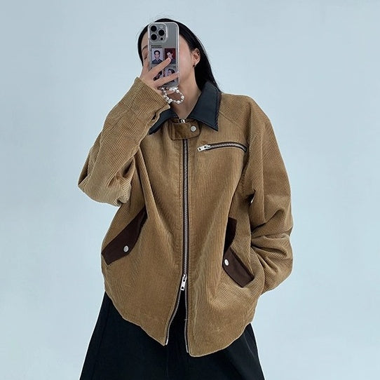 Cropped Corduroy Relaxed Zip Jacket OS2026