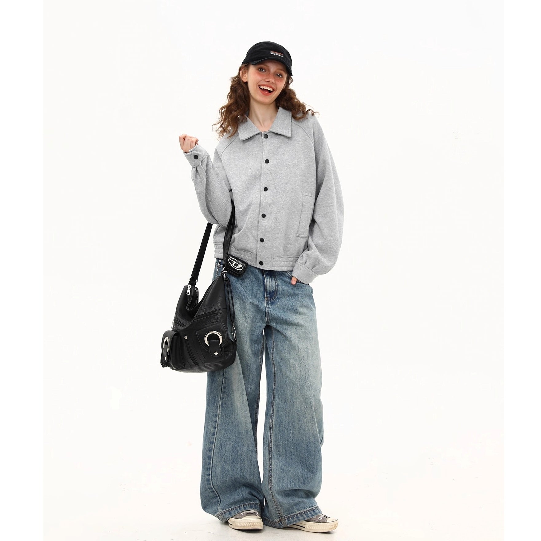 Square Collar Button-down Sweat Jacket MW10262