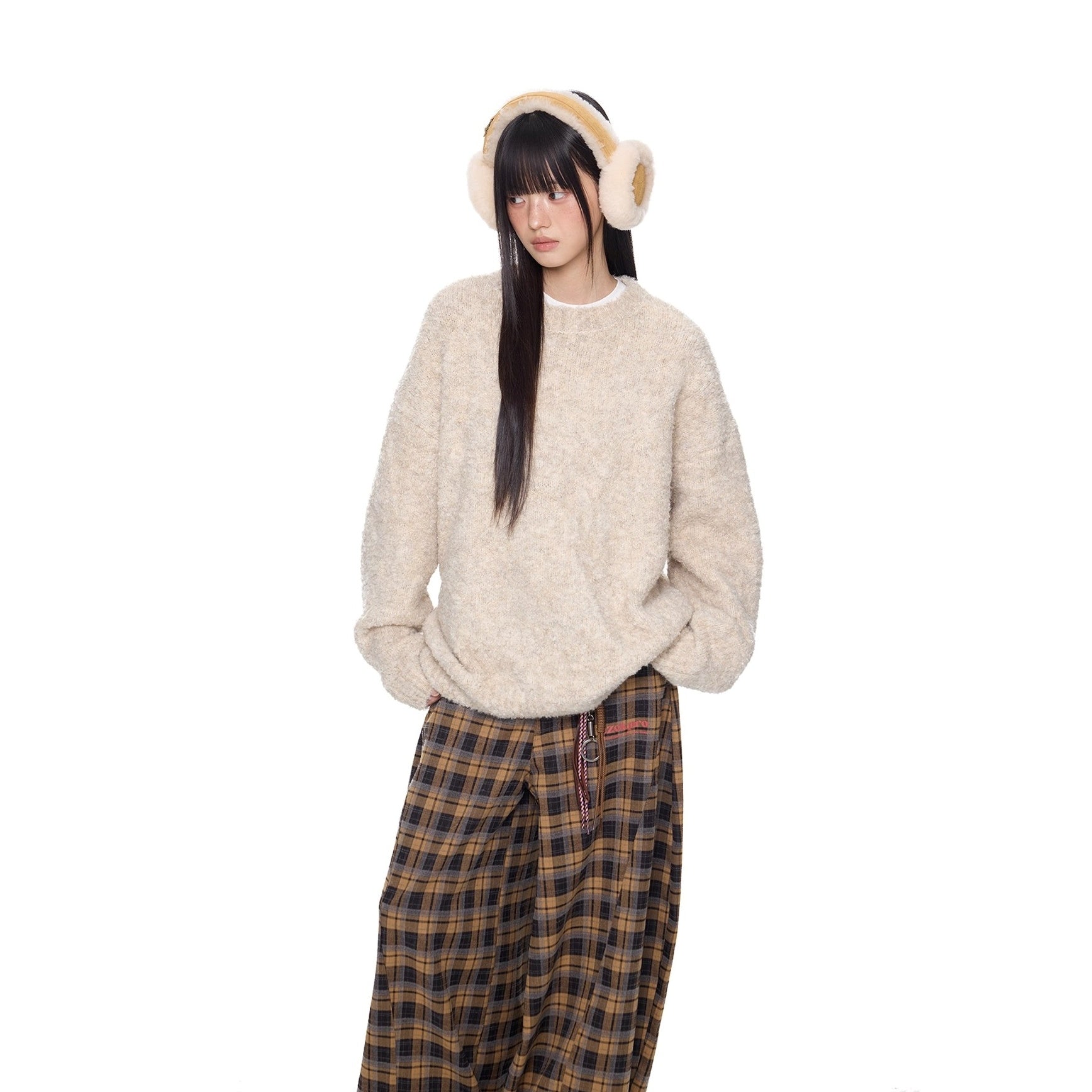 Crew Neck Loose Poodle Knit EZ270