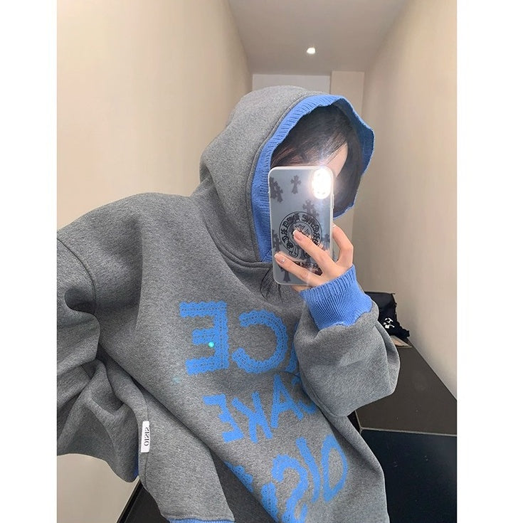 Lib Trim Design Contrast  Sweat Hoodie OS2060