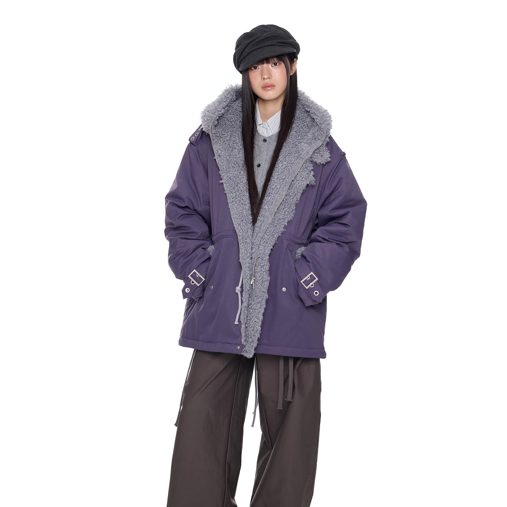 Furry Hooded Work Jacket EZ275