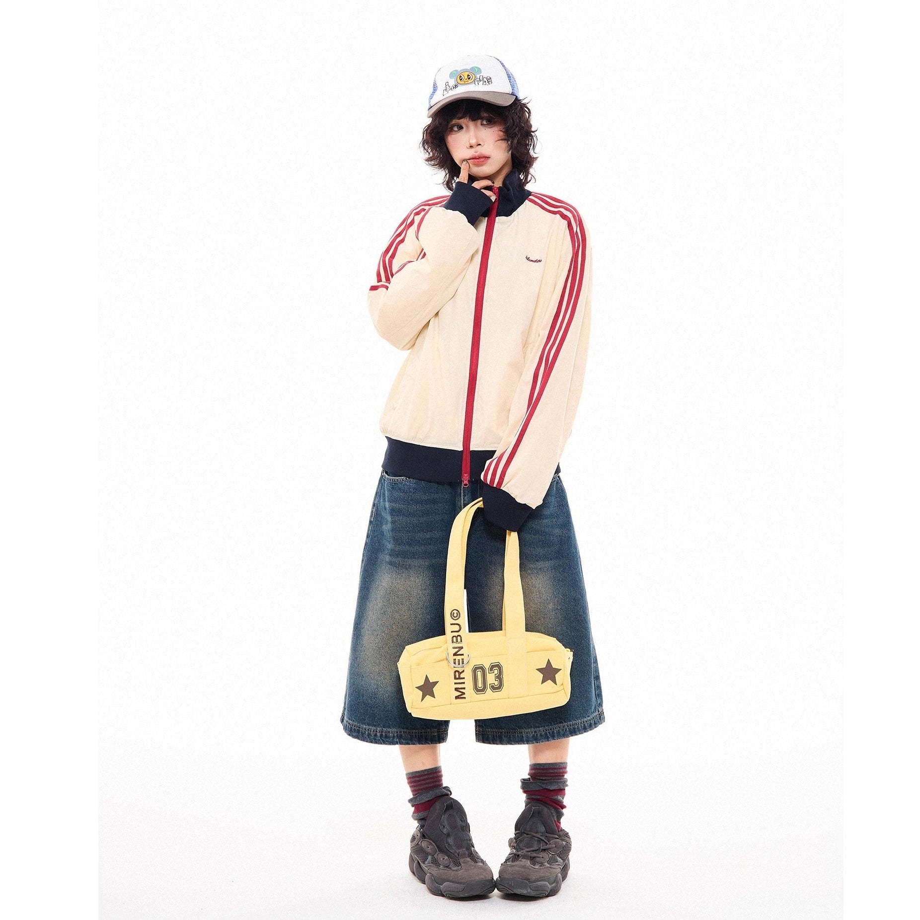 Three-bar Contrast Track Jacket MW10278