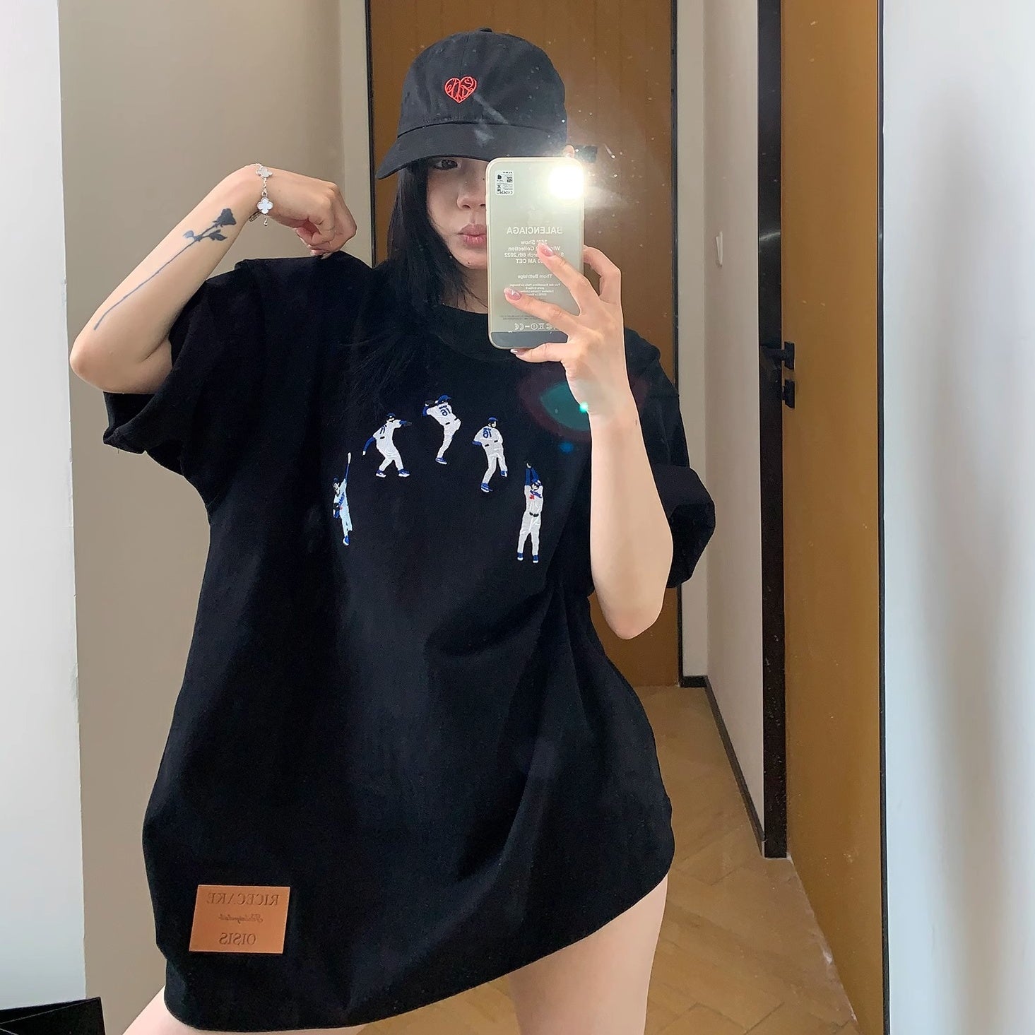 Baseball Embroidery Loose T-Shirt MW10139