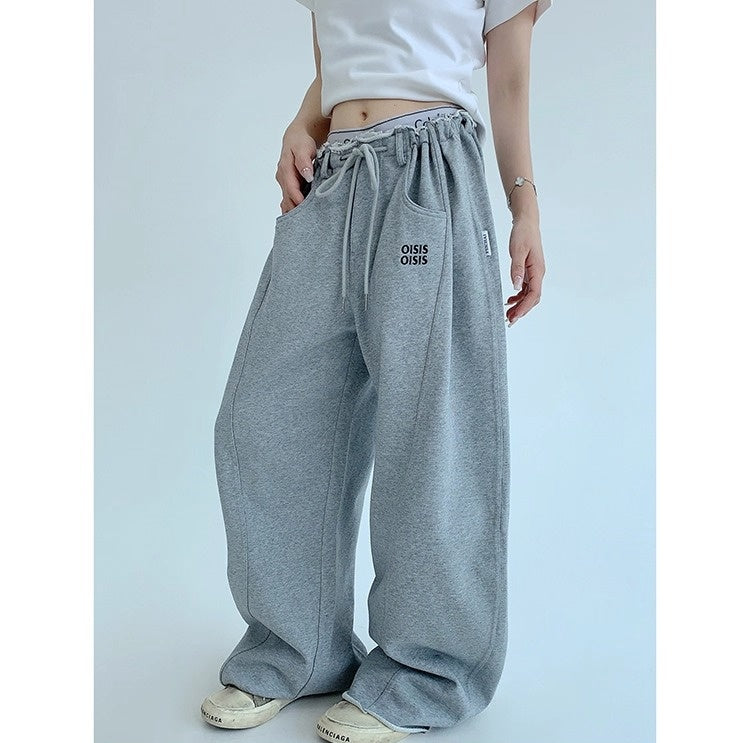 Raw Edge Wide-leg Sweat Pants OS2052