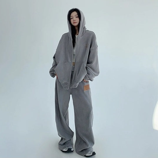 【上下別売り】Relaxed Simple Fleece Hooded Jacket ＆ Pants Set-up OS2077