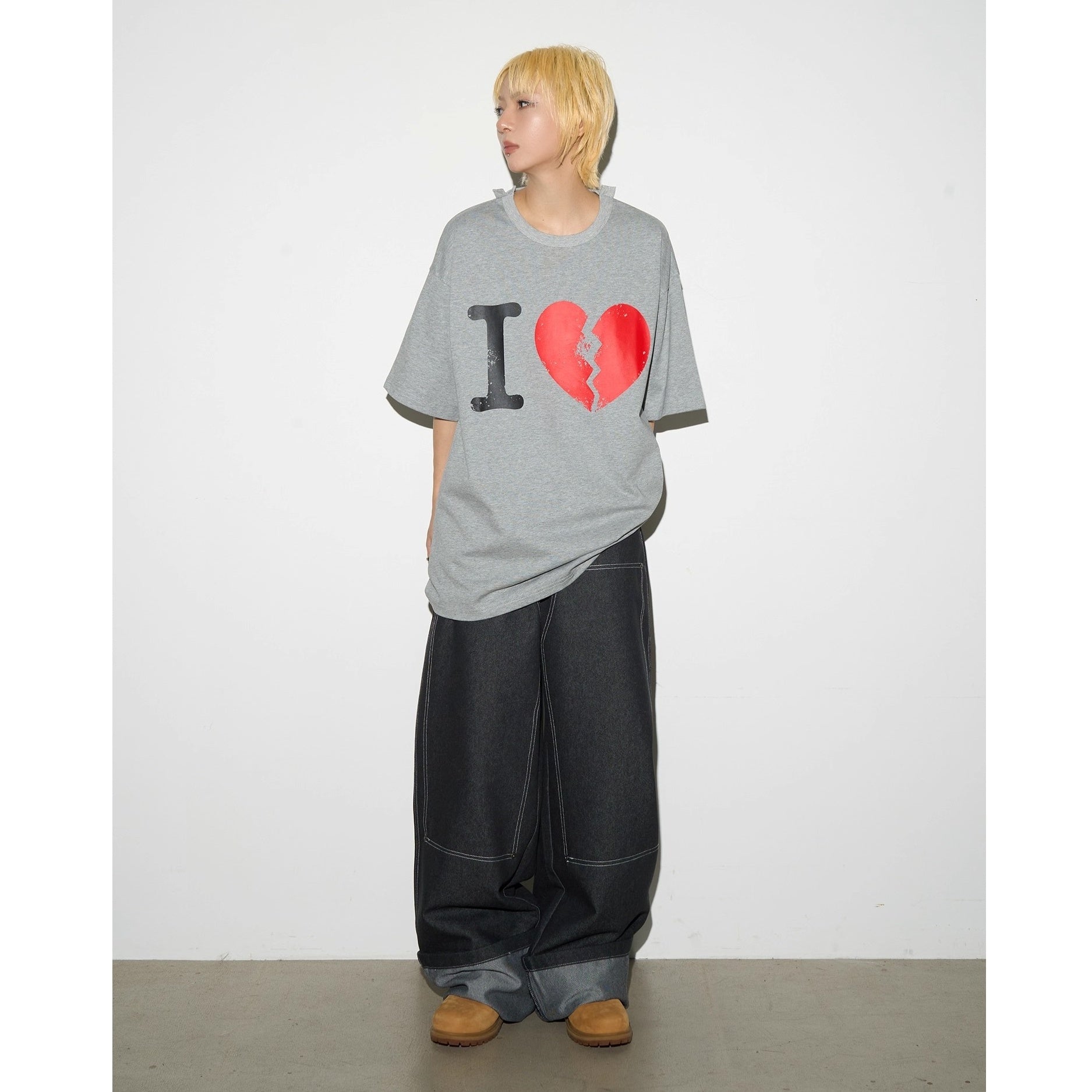 【上下別売り】Monogram Print Short-sleeved Denim Jacket & Jeans Set-up MN9021