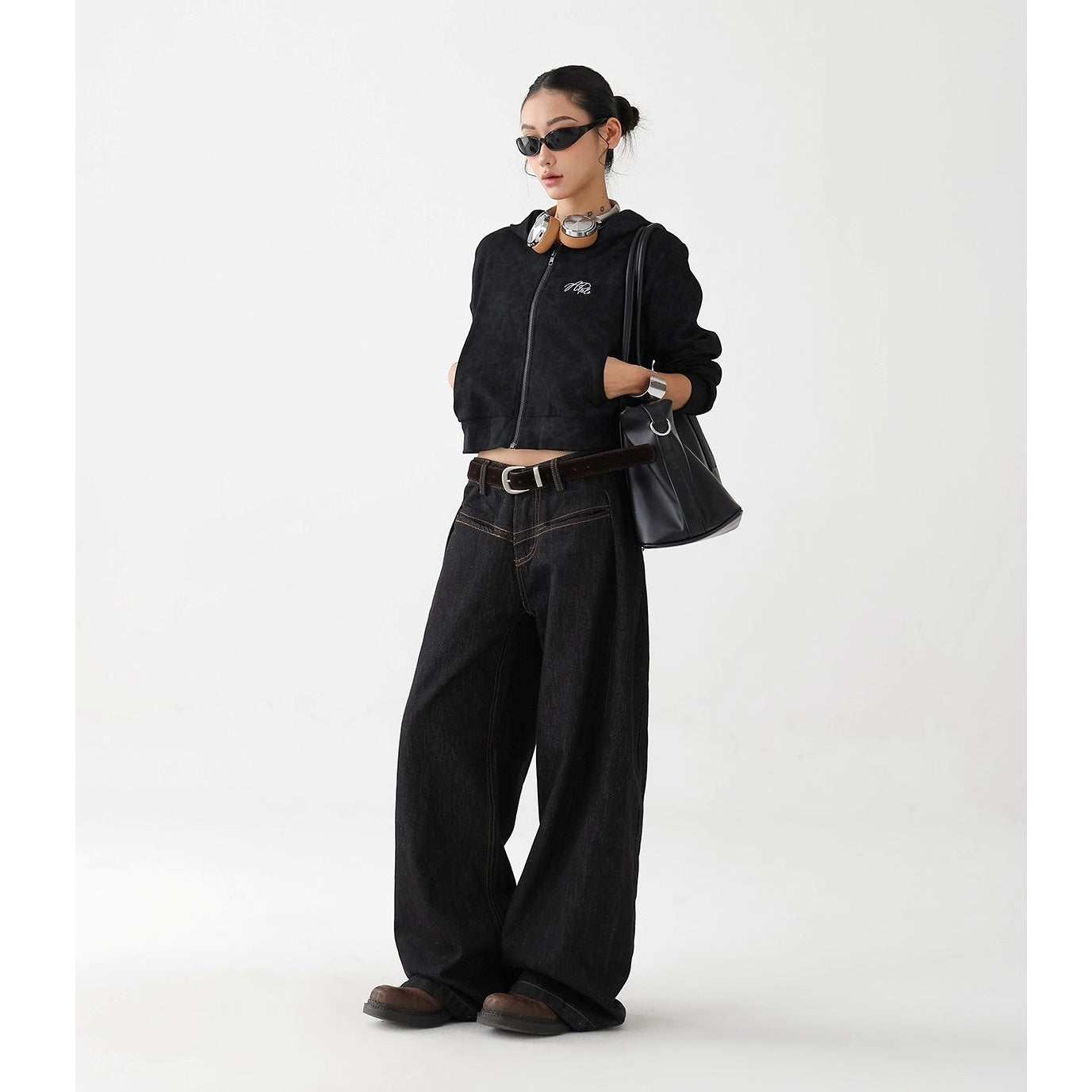 Stitch Wide-Leg Raw Cow Jeans AC7152