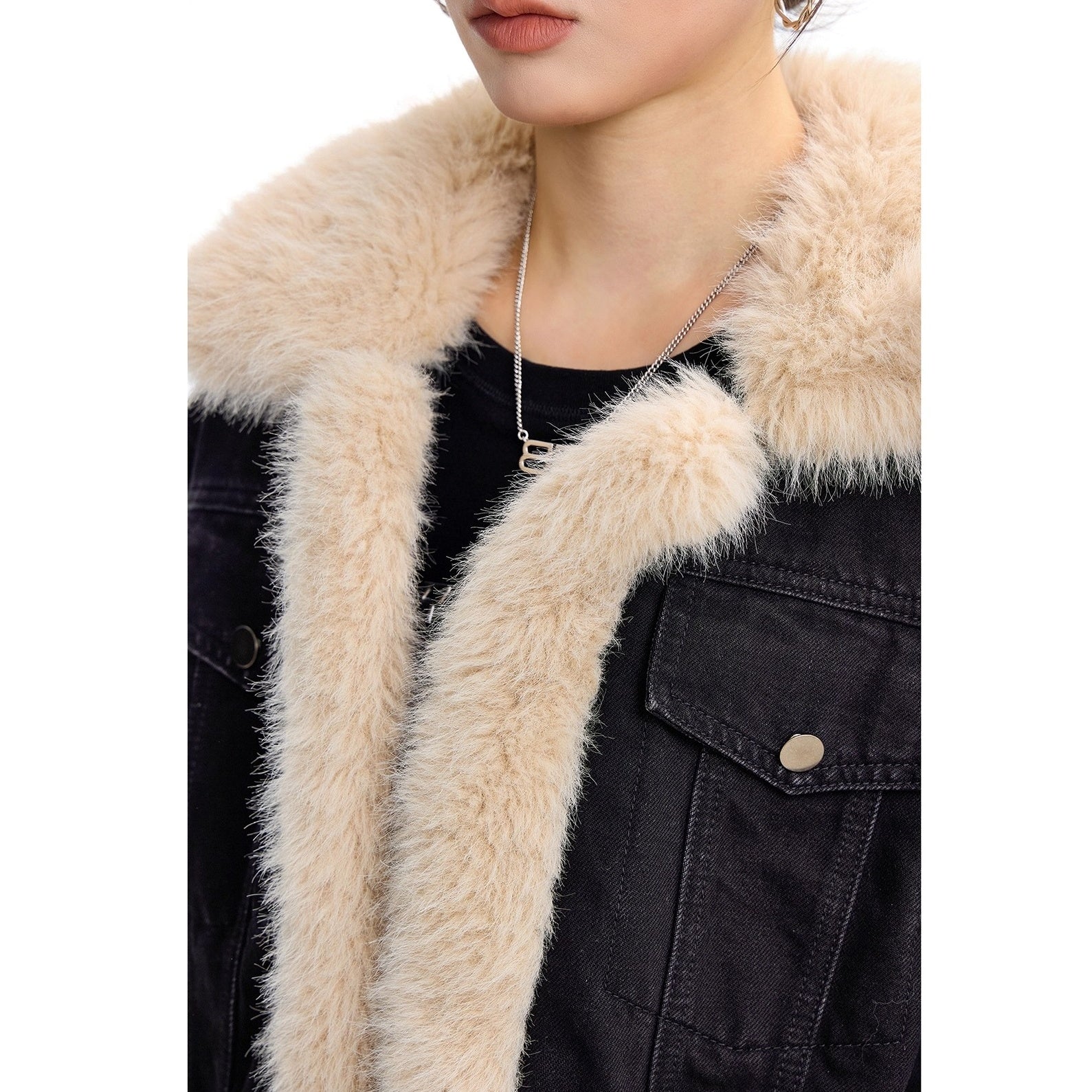 Fur Collar Denim Jacket IC9121