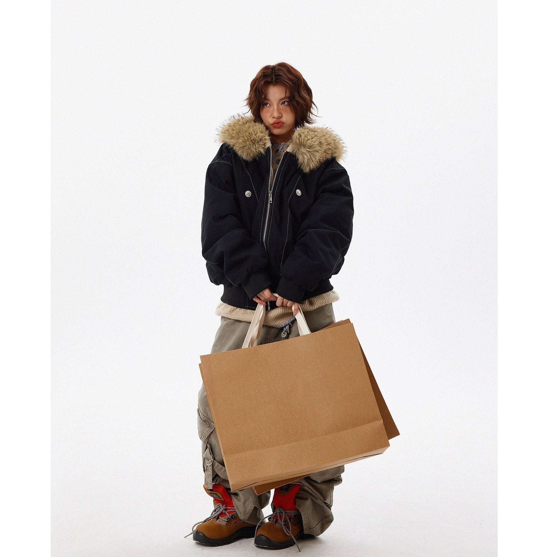 AIC. ボリュームファースタンドショートブルゾン ボリュームファースタンドショートブルゾン（ブルゾン）｜AIC