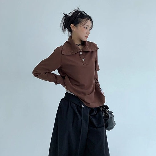 2Way High-Neck Slim Long Sleeve Cutsew OS2038
