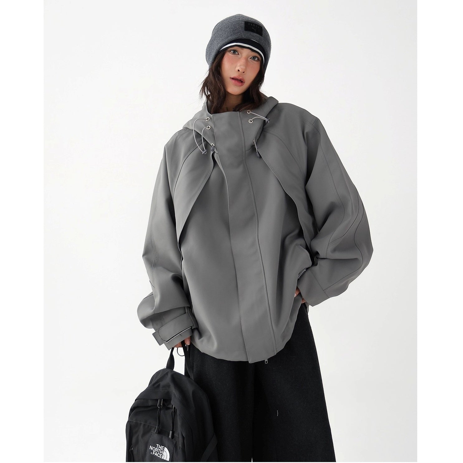 Oversize Short Hooded Jacket AC7164