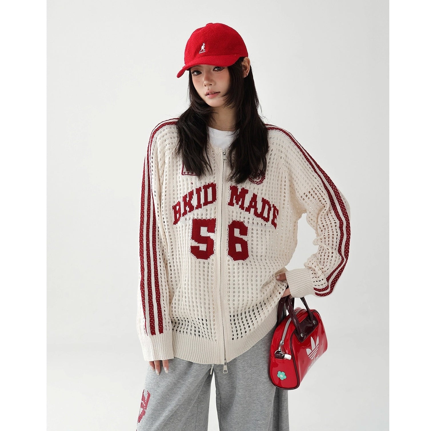 Sporty Mesh Cutout Cardigan AC7160