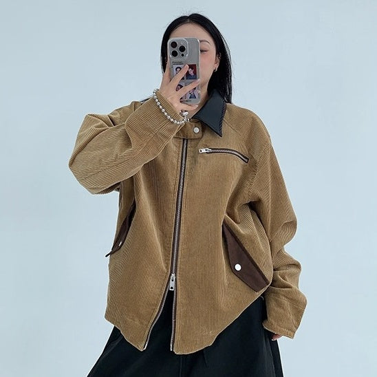 Cropped Corduroy Relaxed Zip Jacket OS2026