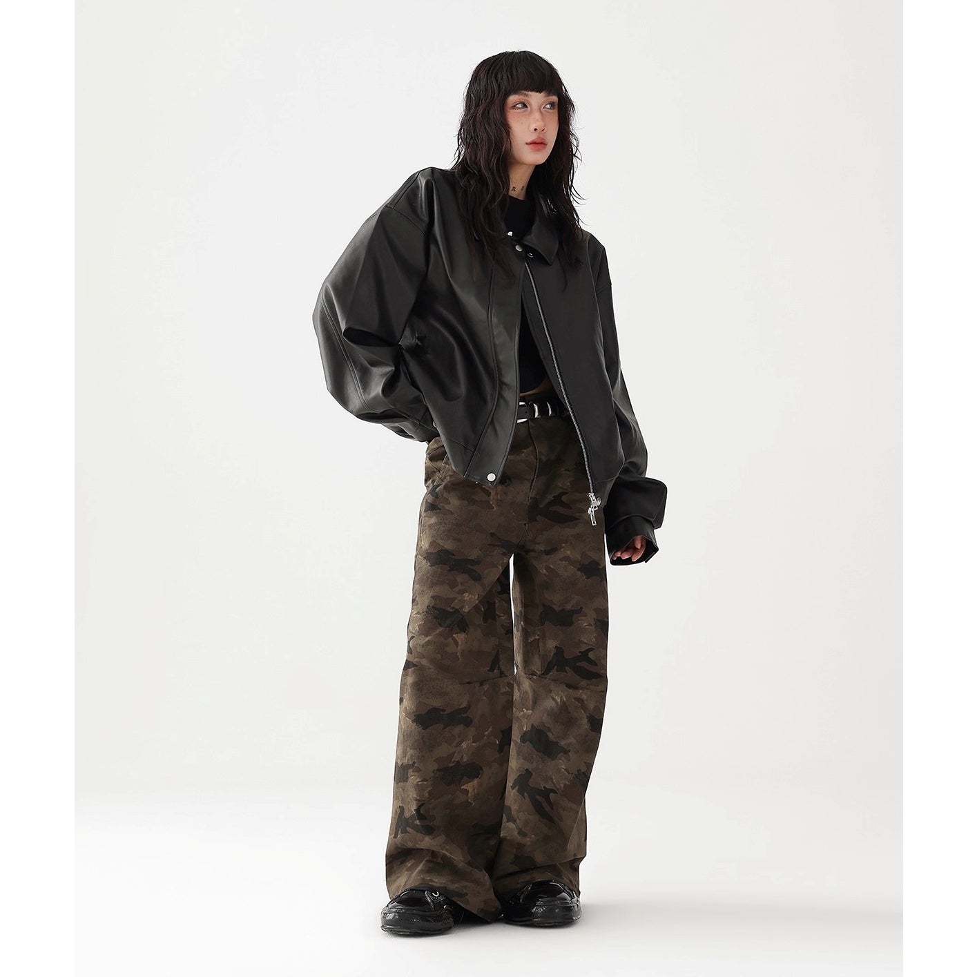 Camouflage Work Wide Straight Pants AC7122