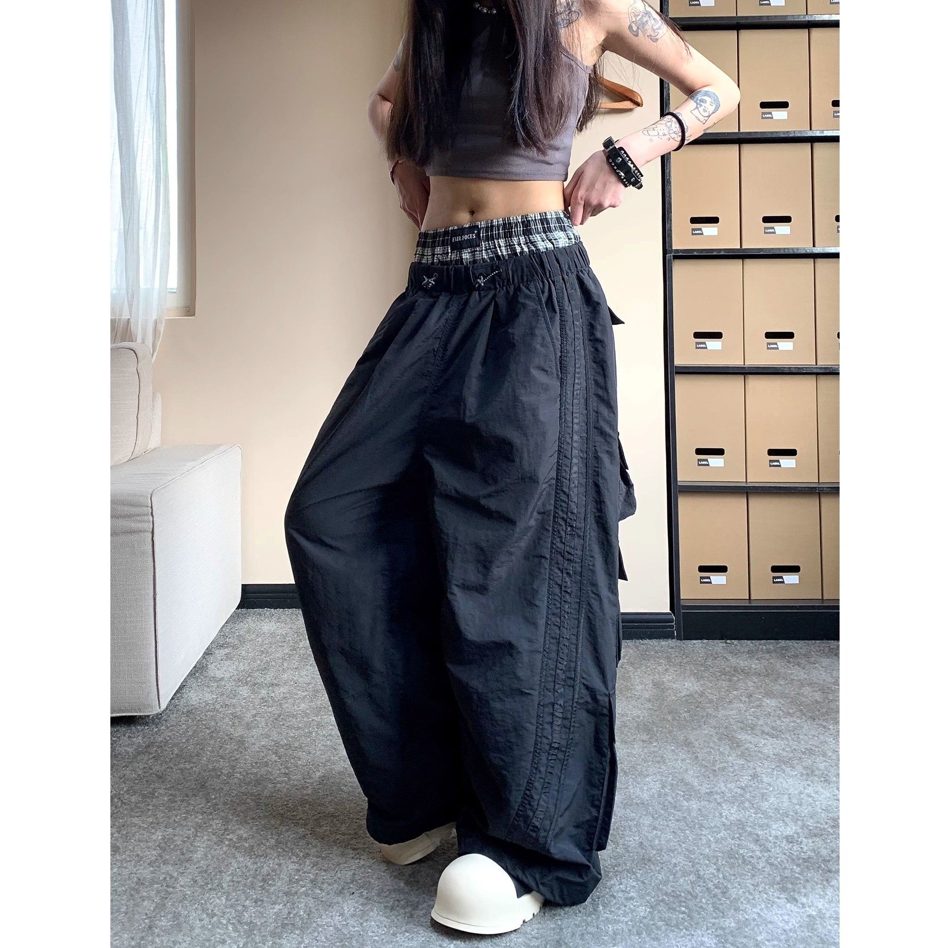 Side Striped Back Pocket Casual Pants MW10160