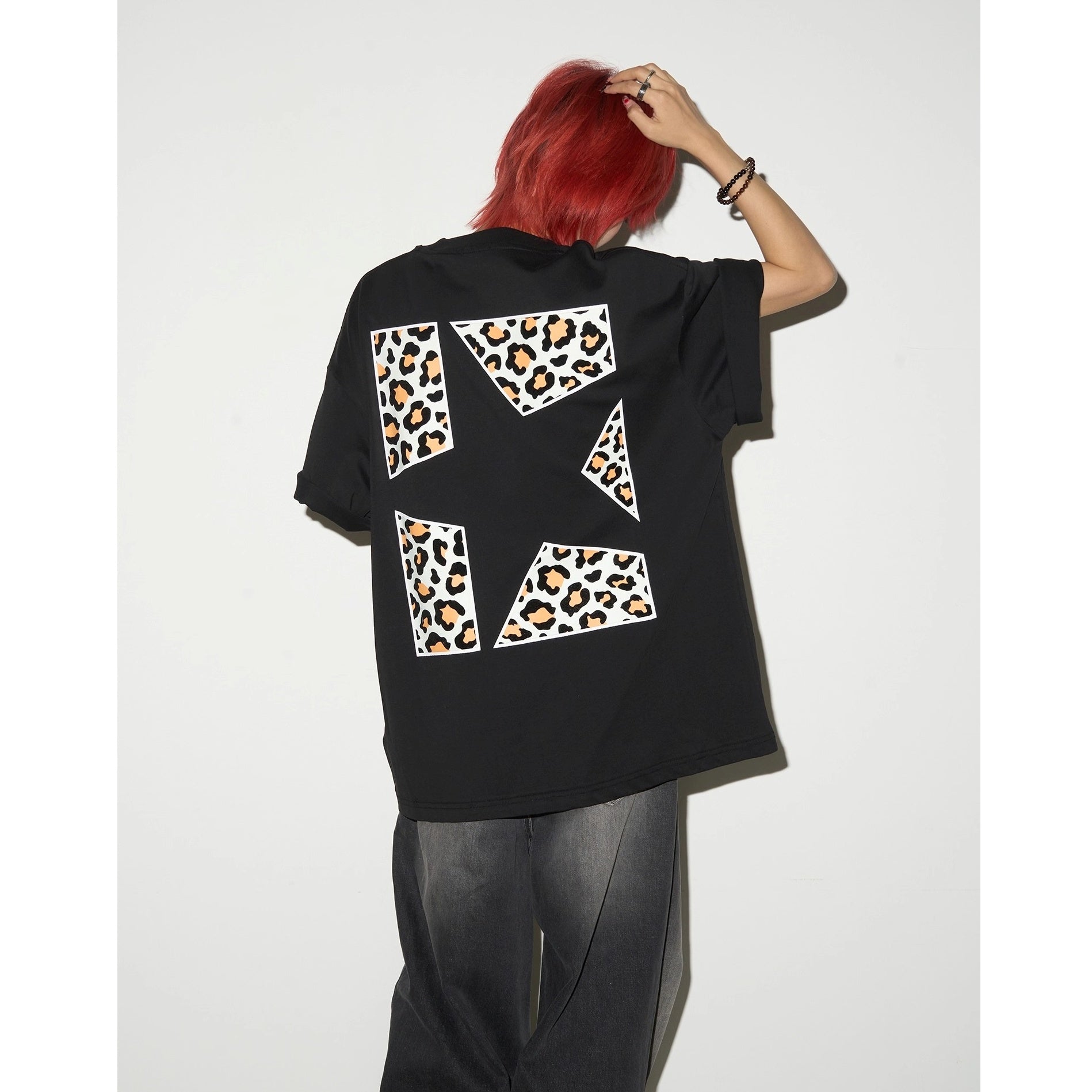 Flocked Leopard Print T-Shirt MN9009