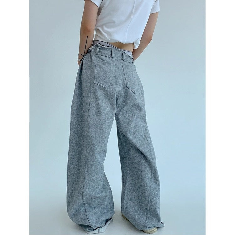 Raw Edge Wide-leg Sweat Pants OS2052